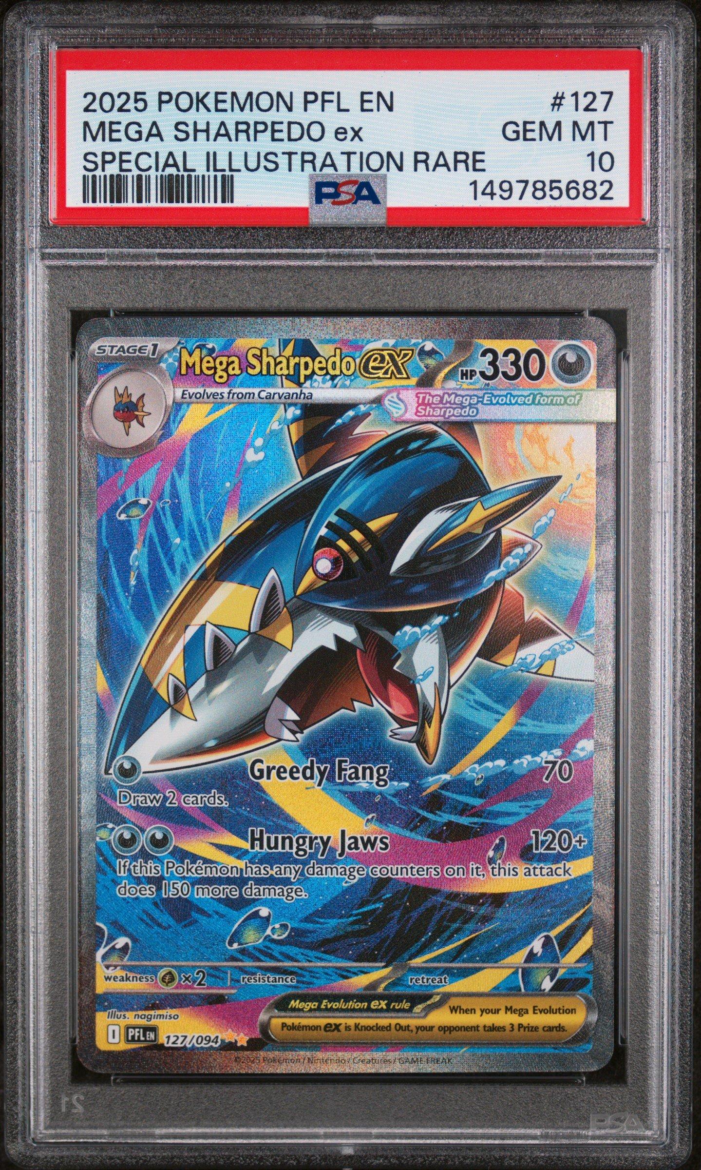 2025 Pokemon Pfl En-phantasmal Flames 127 Mega Sharpedo Ex Special