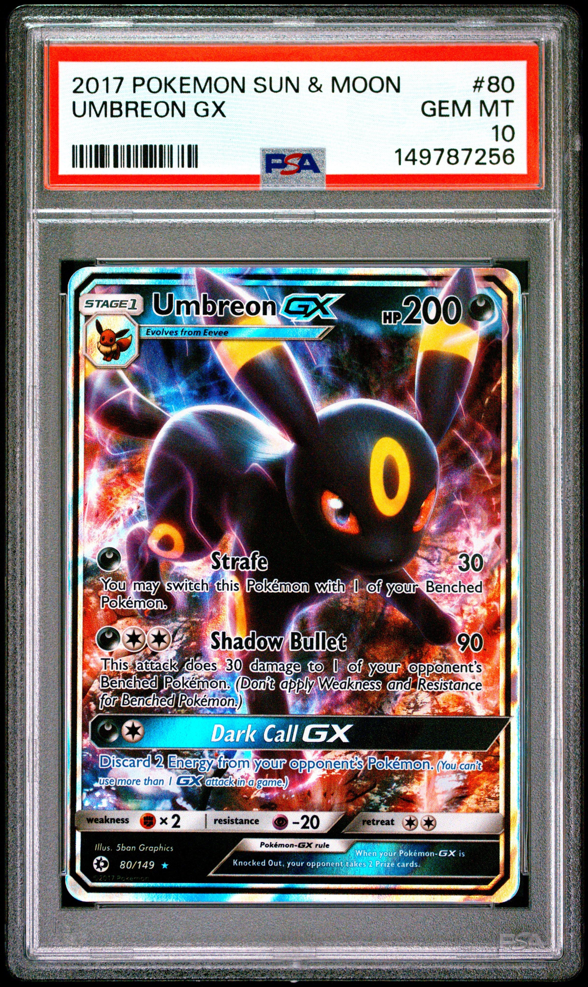 Umbreon Gx 80 PSA 10 Pokemon graded card