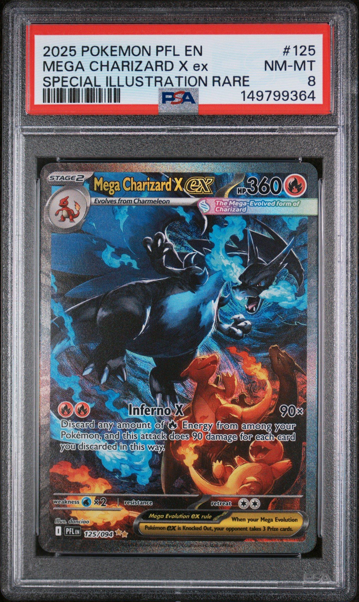 2025 Pokemon Pfl En-phantasmal Flames 125 Mega Charizard X Ex