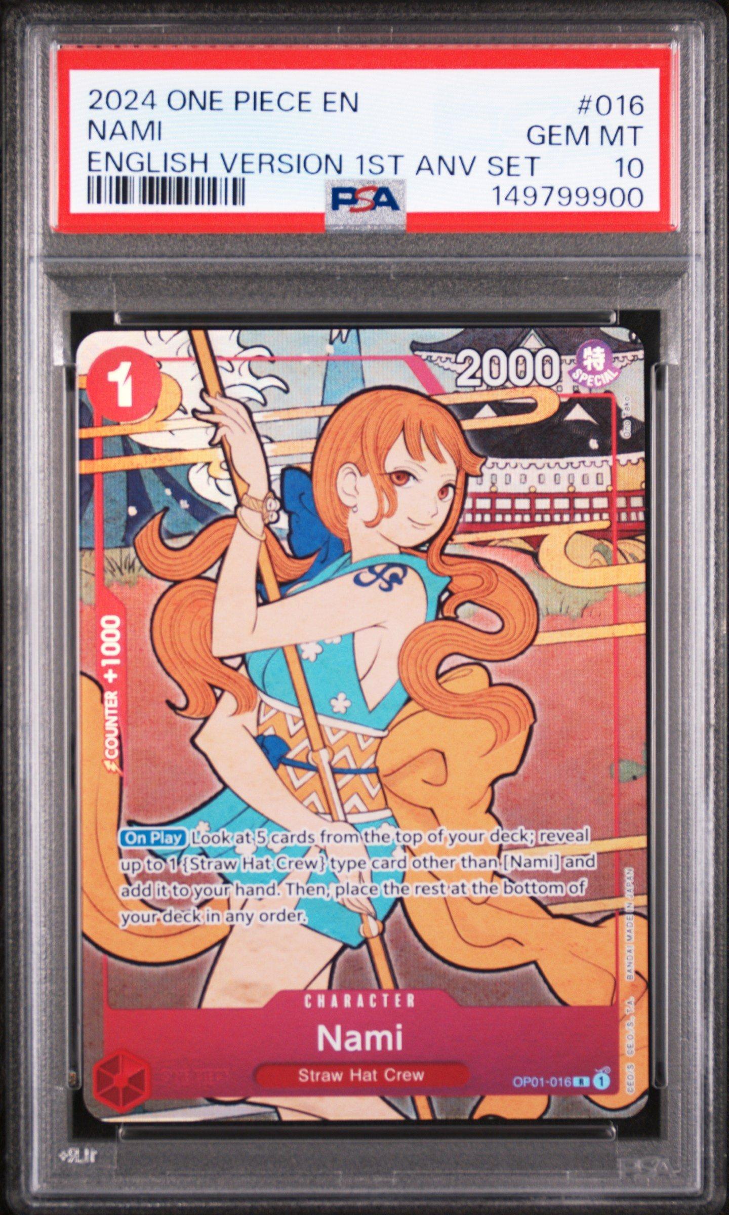 2024 One Piece English Version 1st Anniversary Set 016 Nami PSA 10