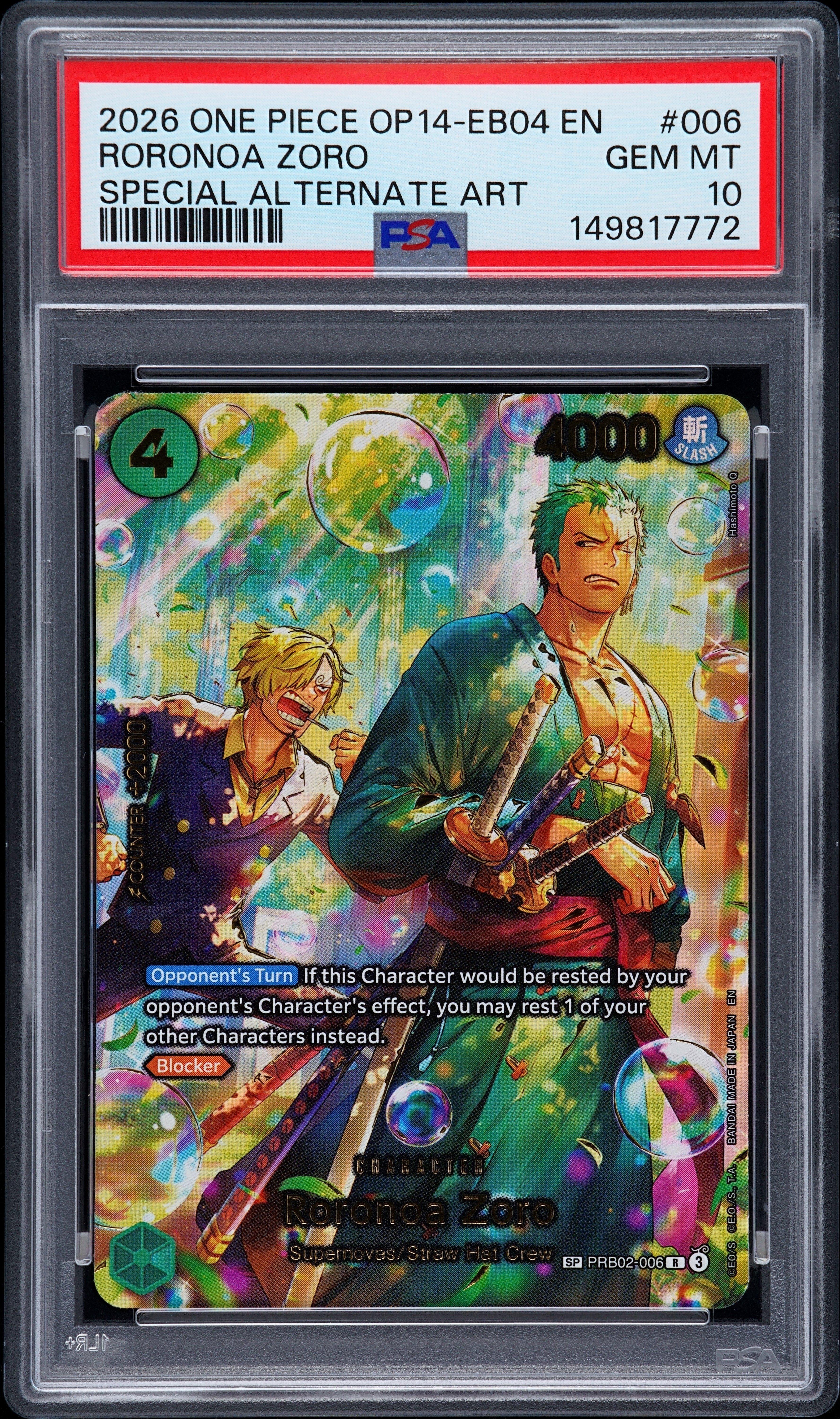 2026 One Piece Op14-eb04-the Azure Sea's Seven 006 Roronoa Zoro