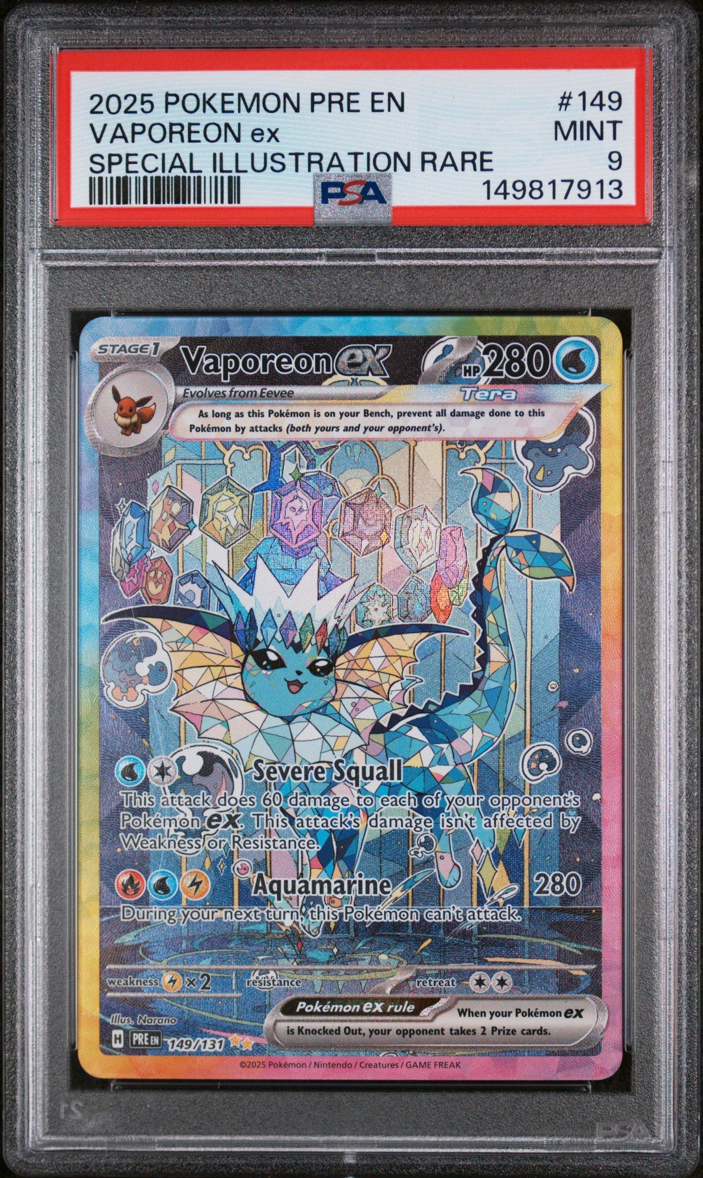 vaporeon ex pokemon card 149/131 Holo Rare Retreat cost Vaporeon ex (Pulsing Aura #182/234,