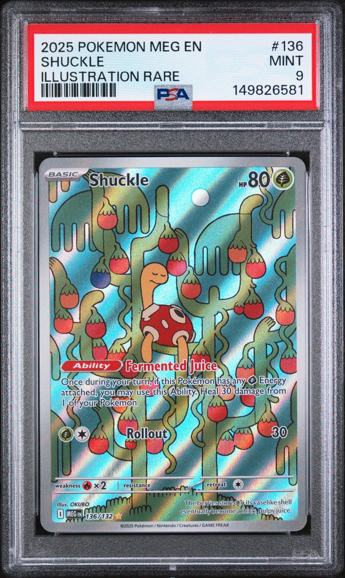 2025 Pokemon Meg En-mega Evolution 136 Shuckle Illustration Rare PSA 9  Graded Card | GameStop