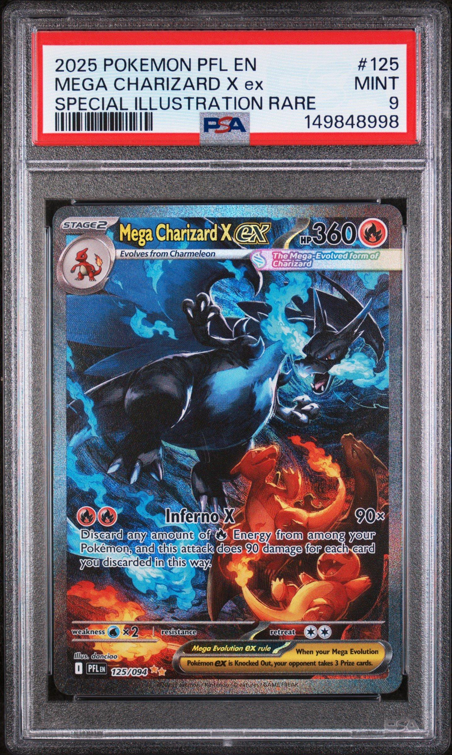 2025 Pokemon Pfl En-phantasmal Flames 125 Mega Charizard X Ex