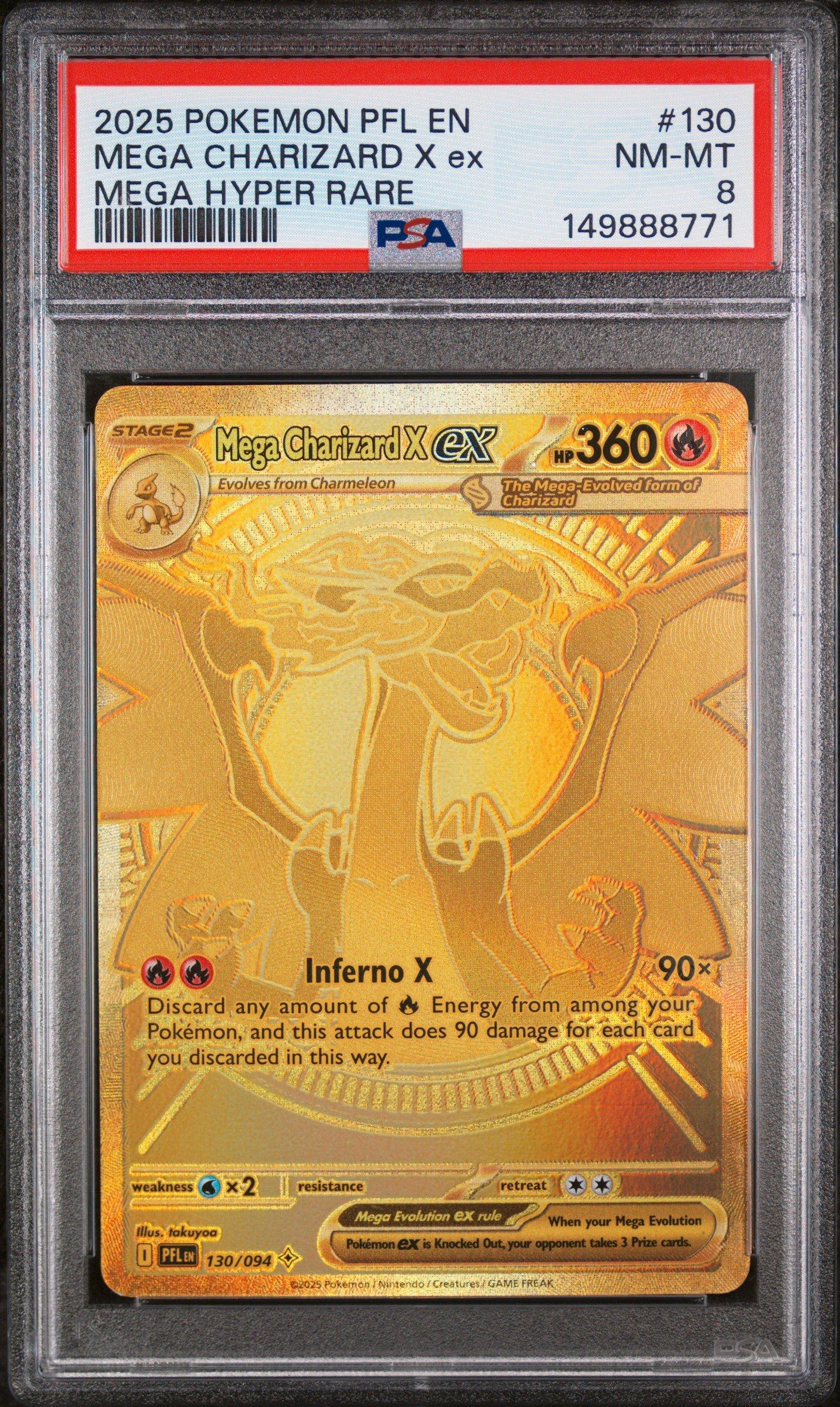 2025 Pokemon Pfl En-phantasmal Flames 130 Mega Charizard X Ex Mega