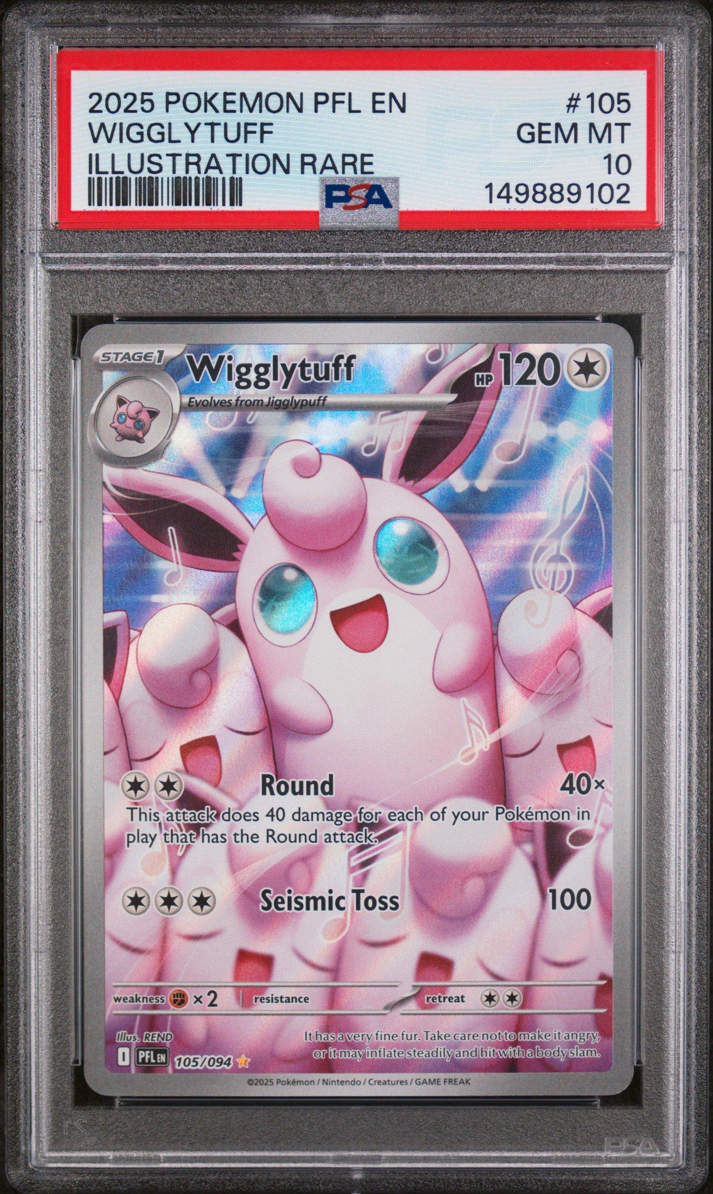 2025 Pokemon Pfl En-phantasmal Flames 105 Wigglytuff Illustration