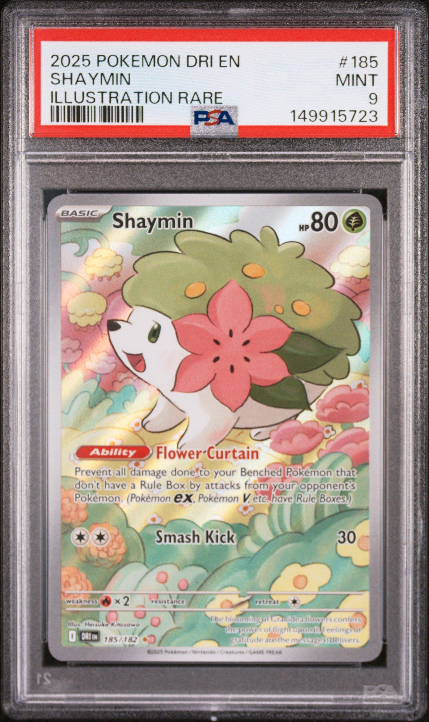 2025 Pokemon Dri En-destined Rivals 185 Shaymin Illustration Rare PSA 9  Graded Card | GameStop