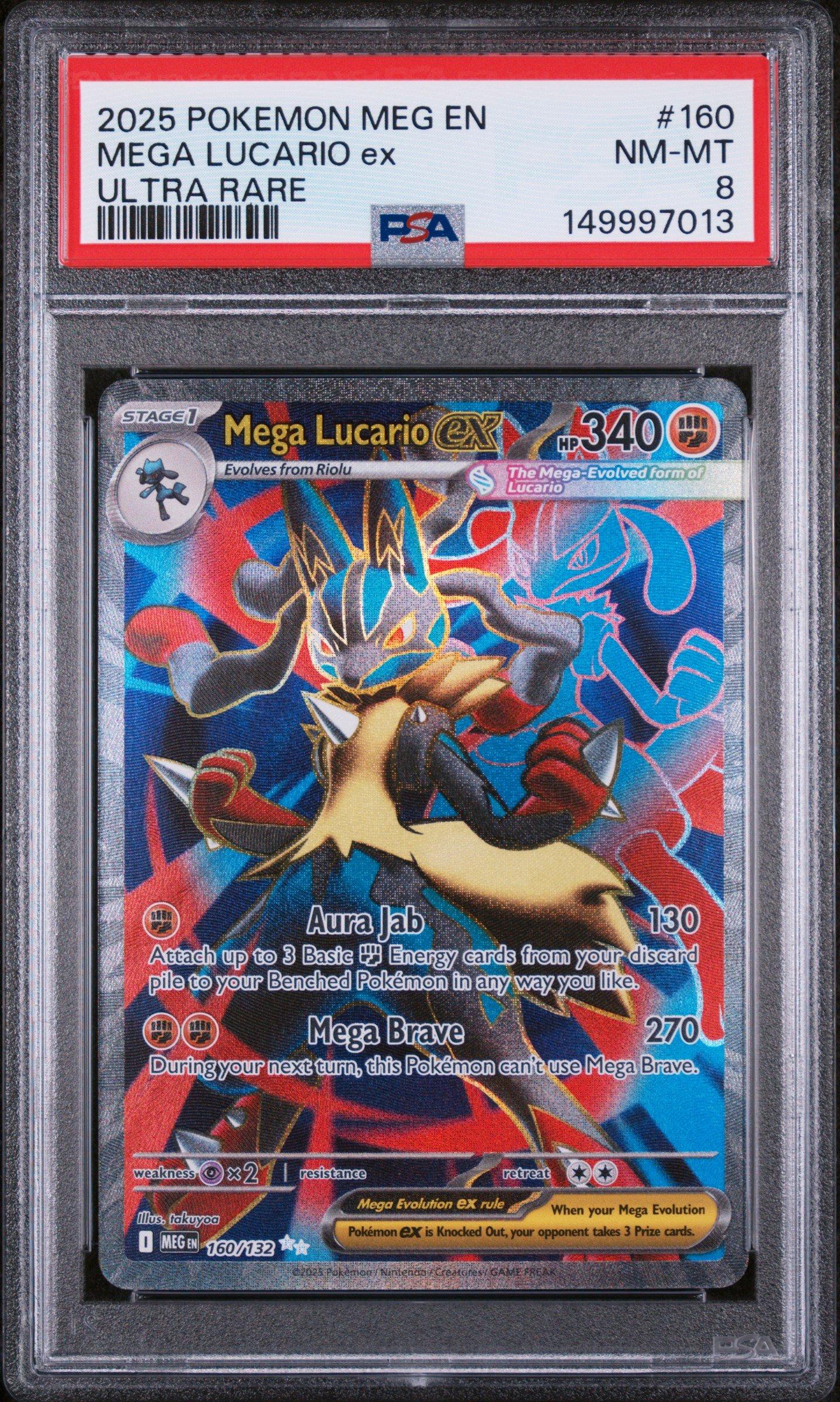 2025 Pokemon Meg En-mega Evolution 160 Mega Lucario Ex Ultra Rare