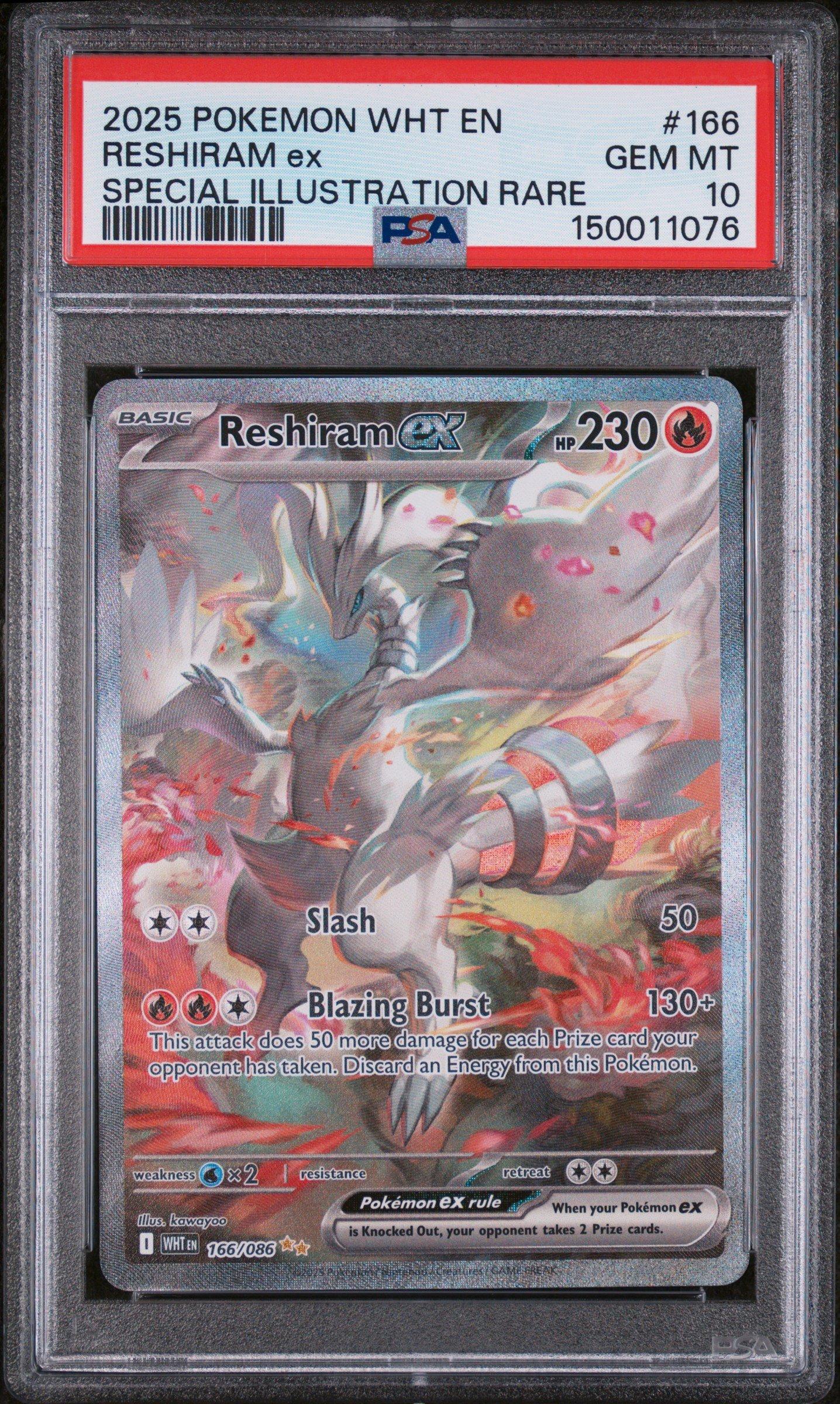 2025 Pokemon Wht En-white Flare 166 Reshiram Ex Special