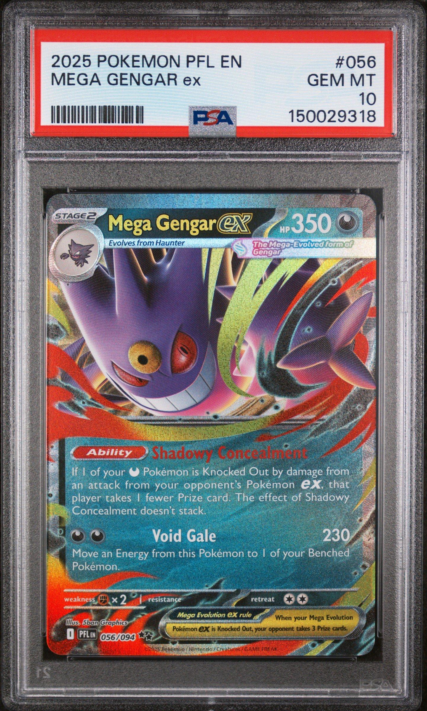 2025 Pokemon Pfl En-phantasmal Flames 056 Mega Gengar Ex PSA 10