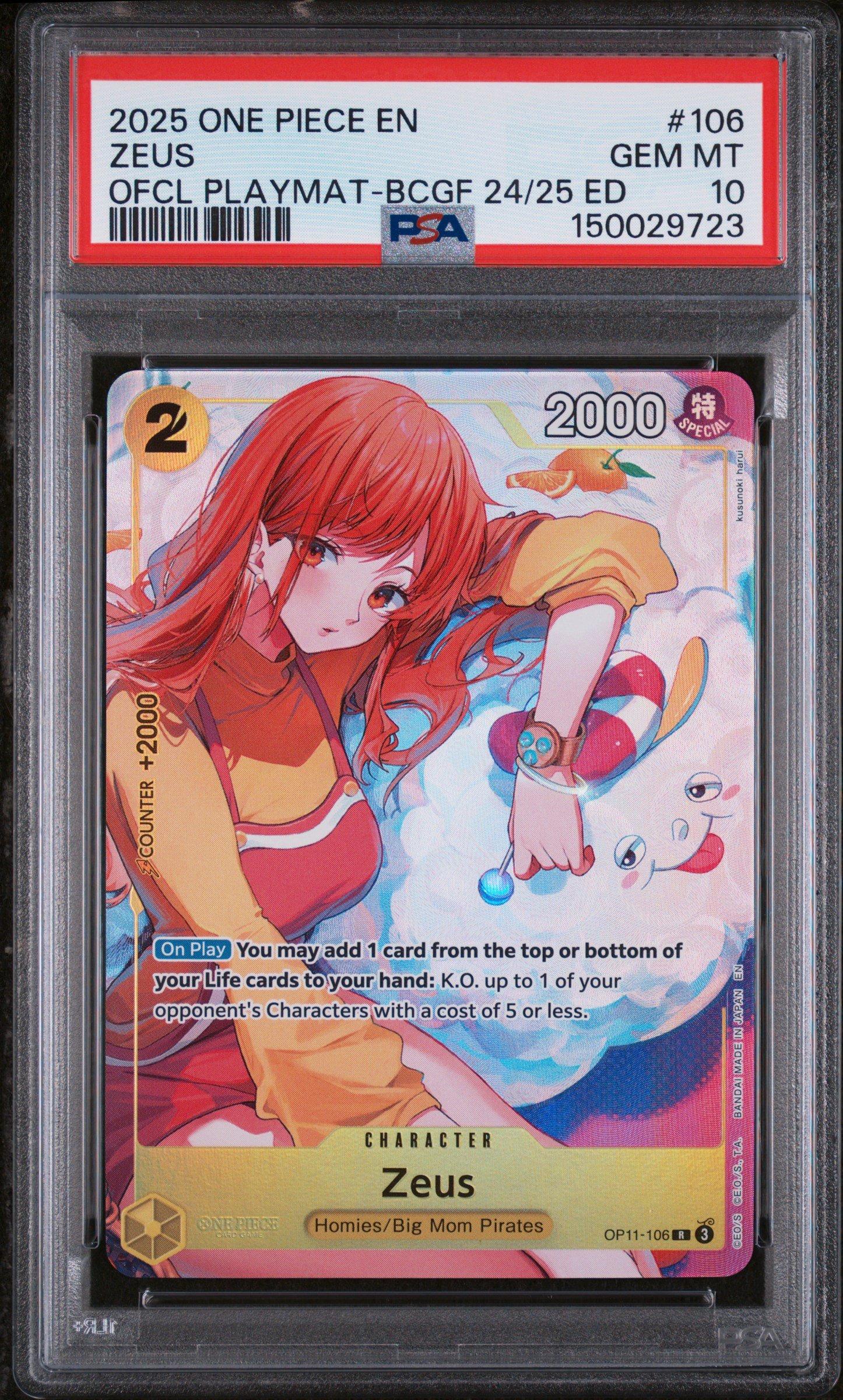 2025 One Piece Promos 106 Zeus Official Playmat -bandai Card Games