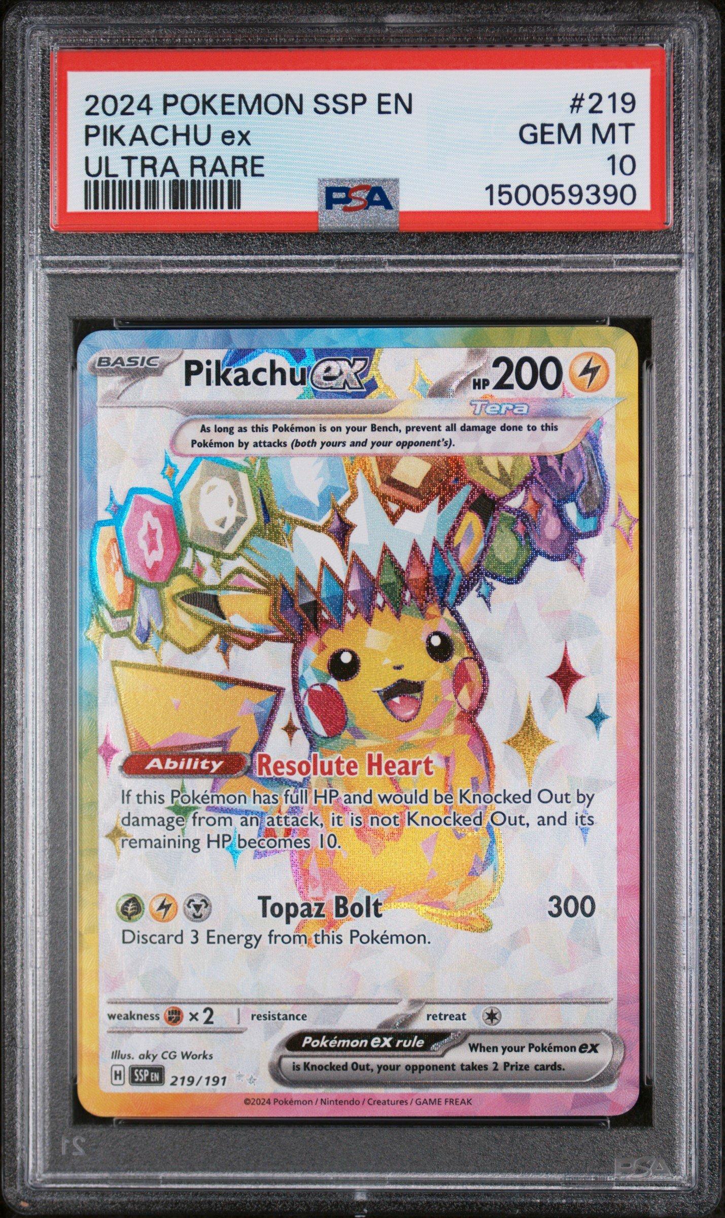 2024 ピカチュウ ex PSA9 ULTRA RARE 2024 Pokemon Ssp En-surging Sparks 219 Pikachu Ex Ultra Rare PSA