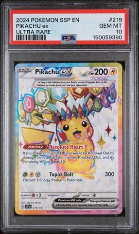 2024 Pokemon Ssp En-surging Sparks 219 Pikachu Ex Ultra Rare PSA