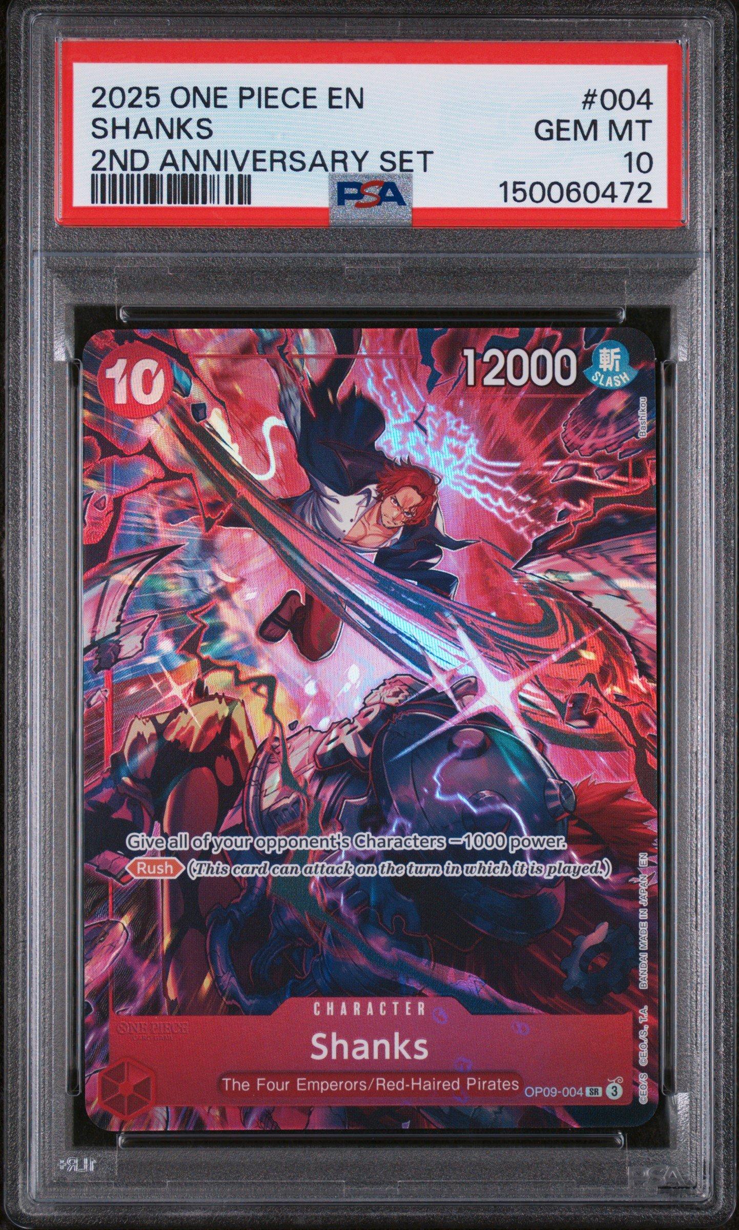 2025 One Piece English Version 2nd Anniversary Set 004 Shanks PSA