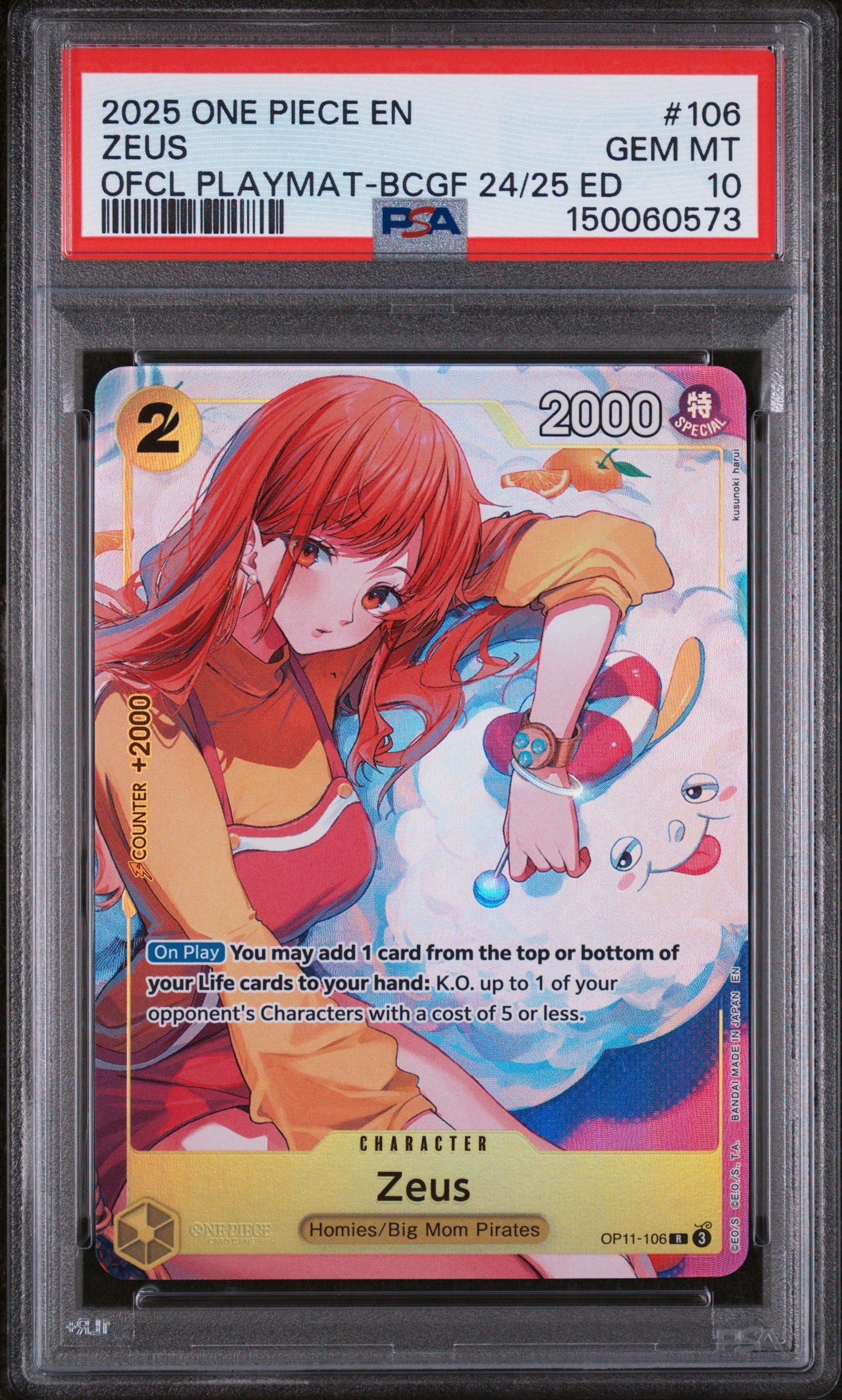 2025 One Piece Promos 106 Zeus Official Playmat -bandai Card Games