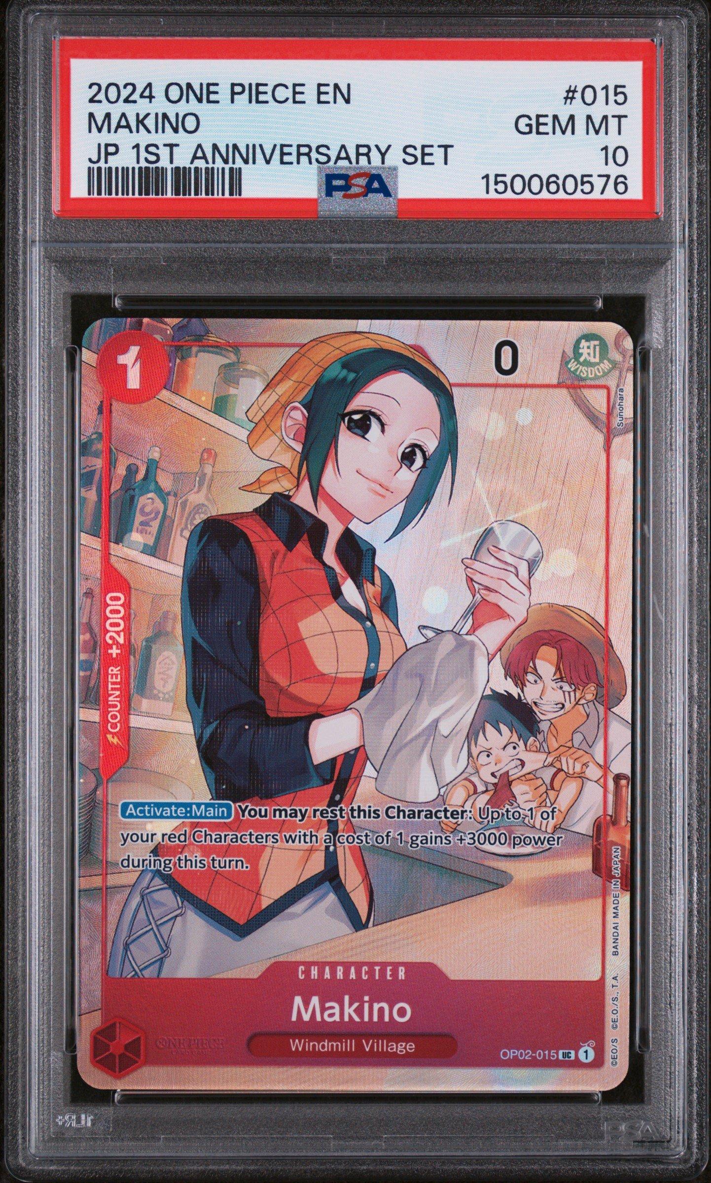 2024 One Piece Japanese 1st Anniversary Set 015 Makino PSA 10