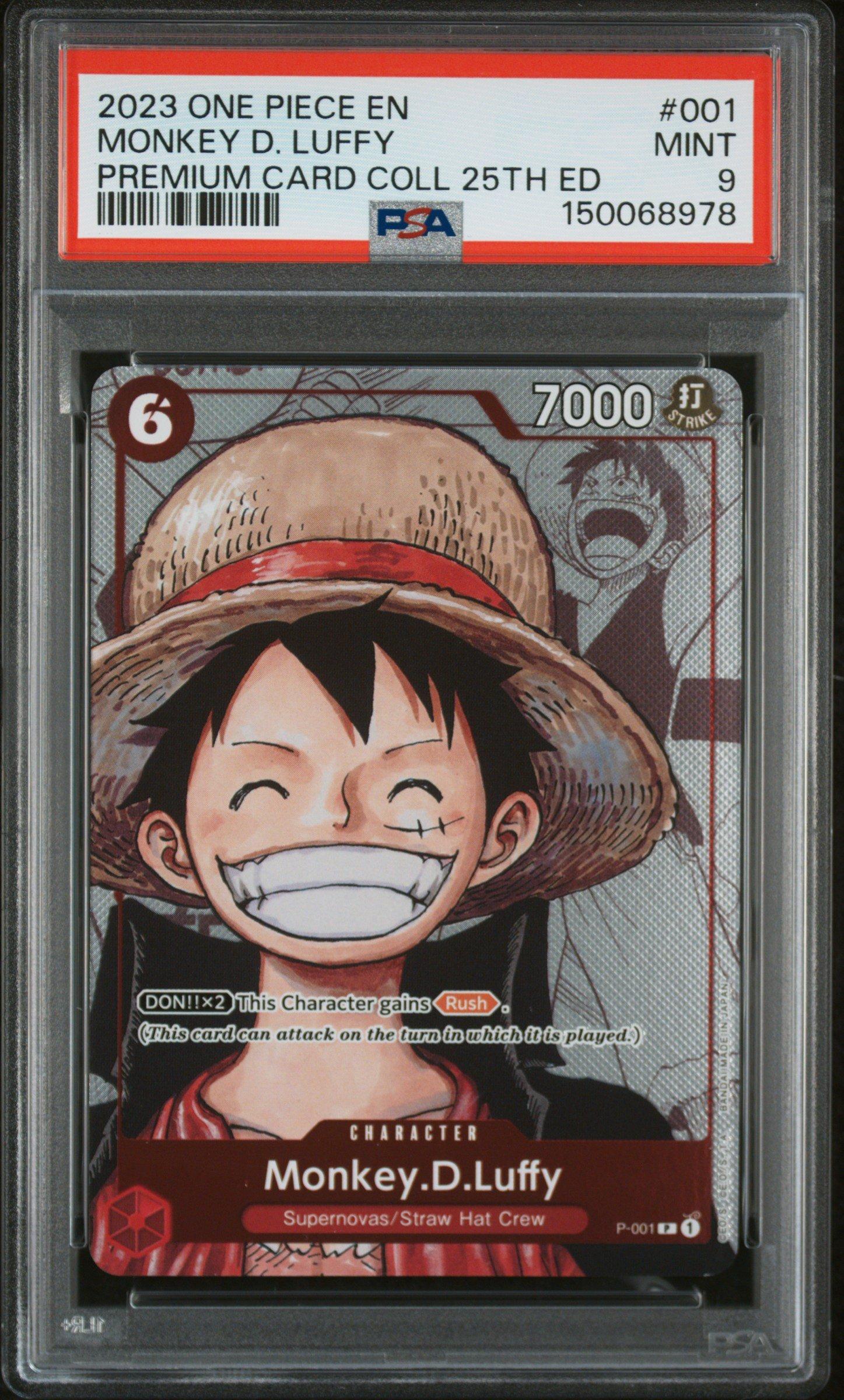 PSA9 25TH ANNIVERSARY LUFFY ルフィ 2023 One Piece Premium Card Collection 25th Edition 001 Monkey D