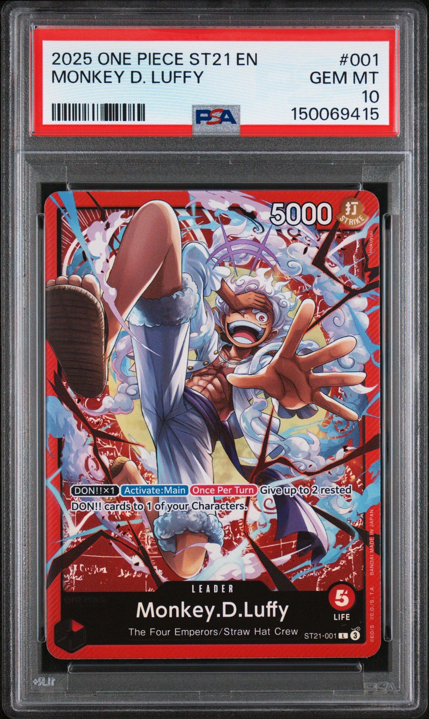 2025 One Piece Starter Deck St21-ex Gear 5 001 Monkey D. Luffy PSA