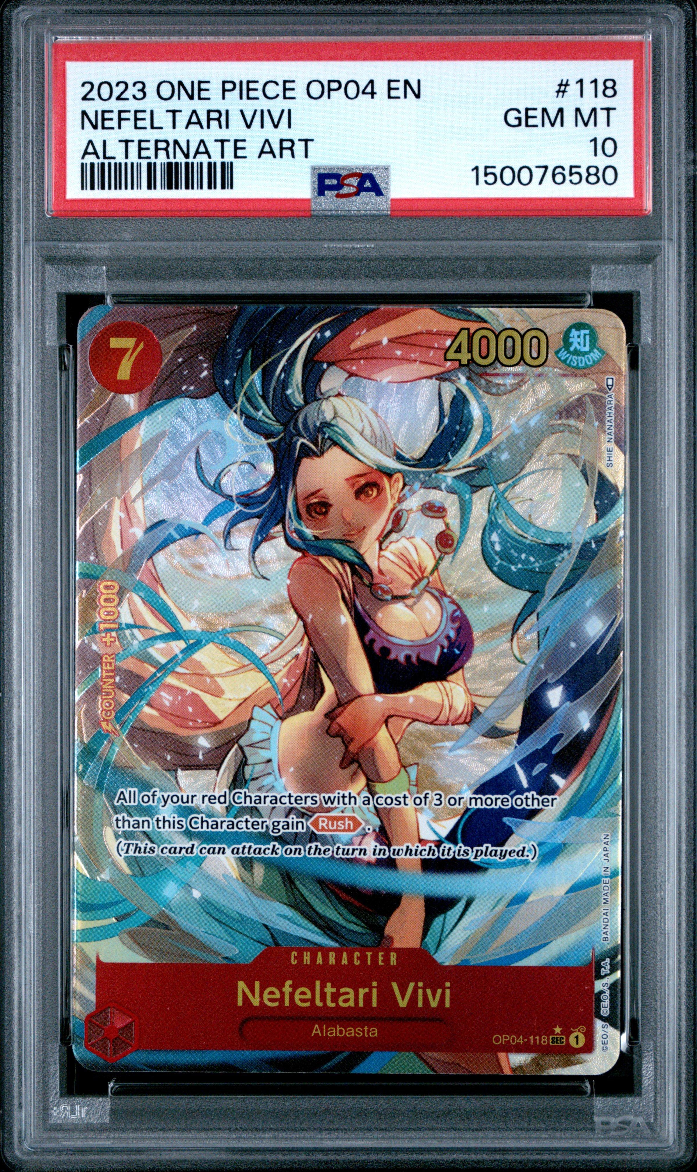 2023 One Piece Op04-kingdoms Of Intrigue 118 Nefeltari Vivi Alternate Art  PSA 10 Graded Card | GameStop