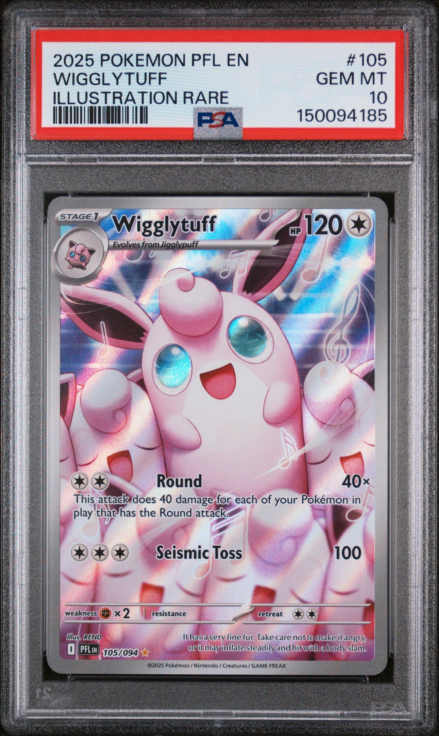 2025 Pokemon Pfl En-phantasmal Flames 105 Wigglytuff Illustration 