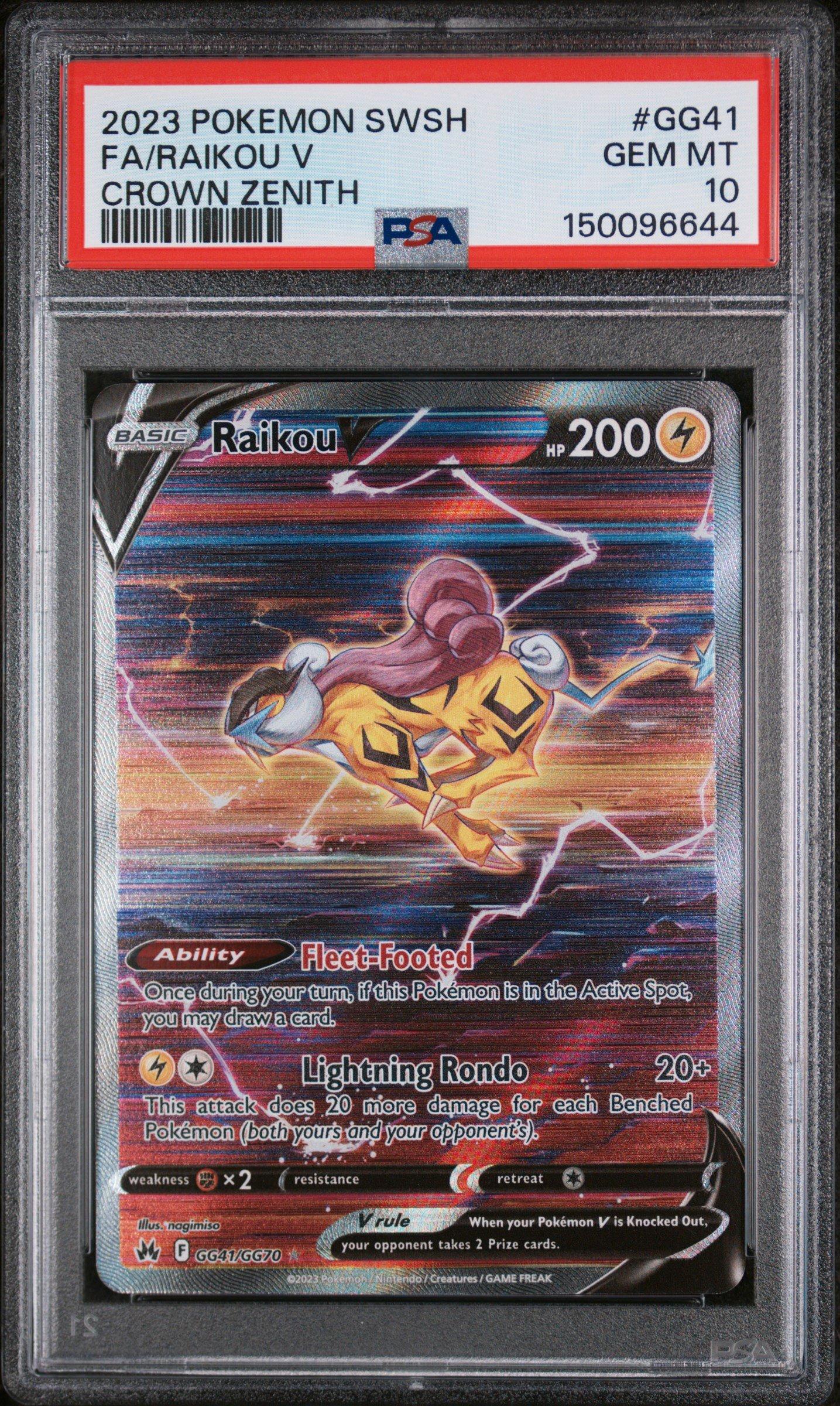 2023 Pokemon Sword And Shield Crown Zenith Gg41 Full Art/raikou V
