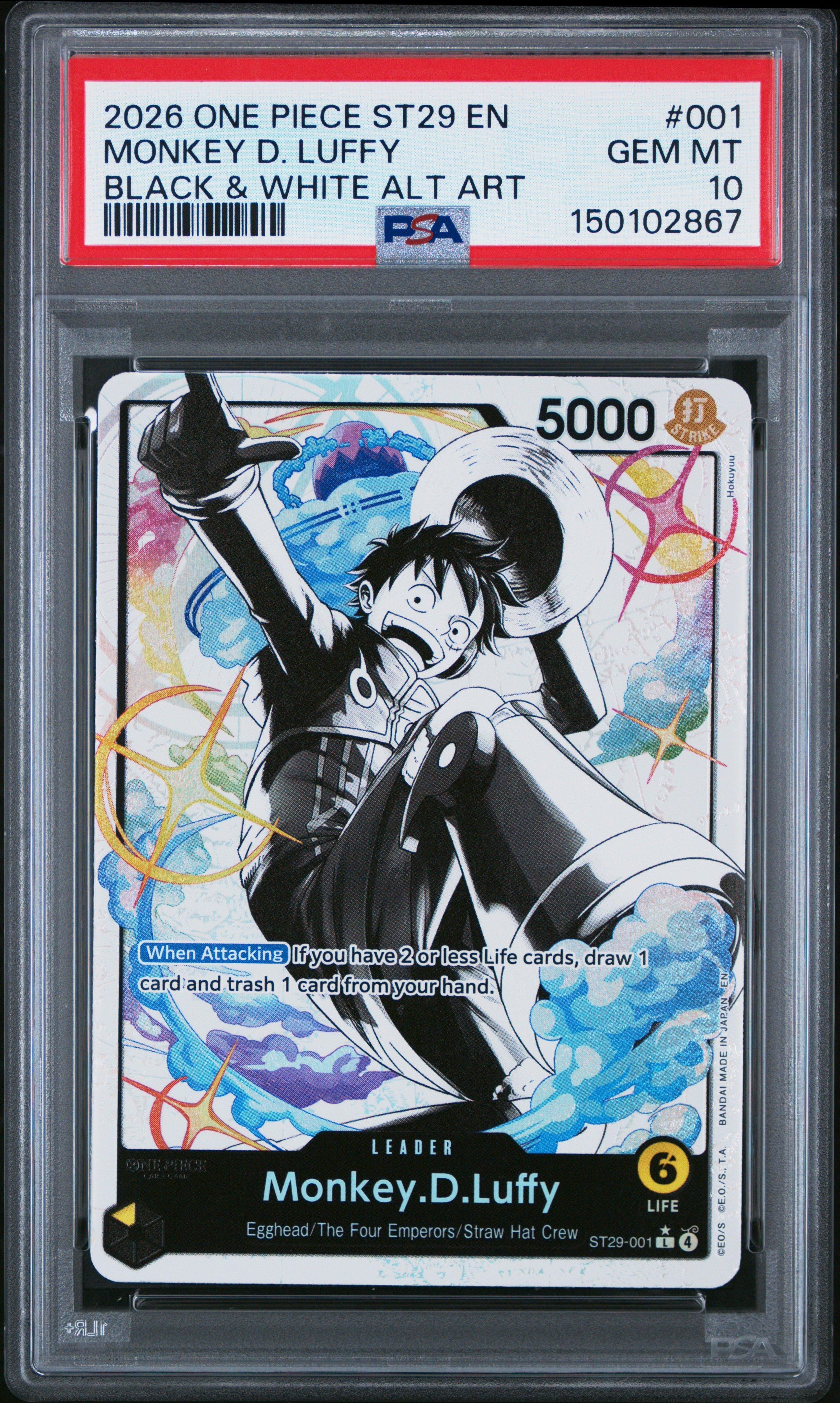 2025 One Piece Op12-legacy Of The Master 015 Monkey D. Luffy PSA