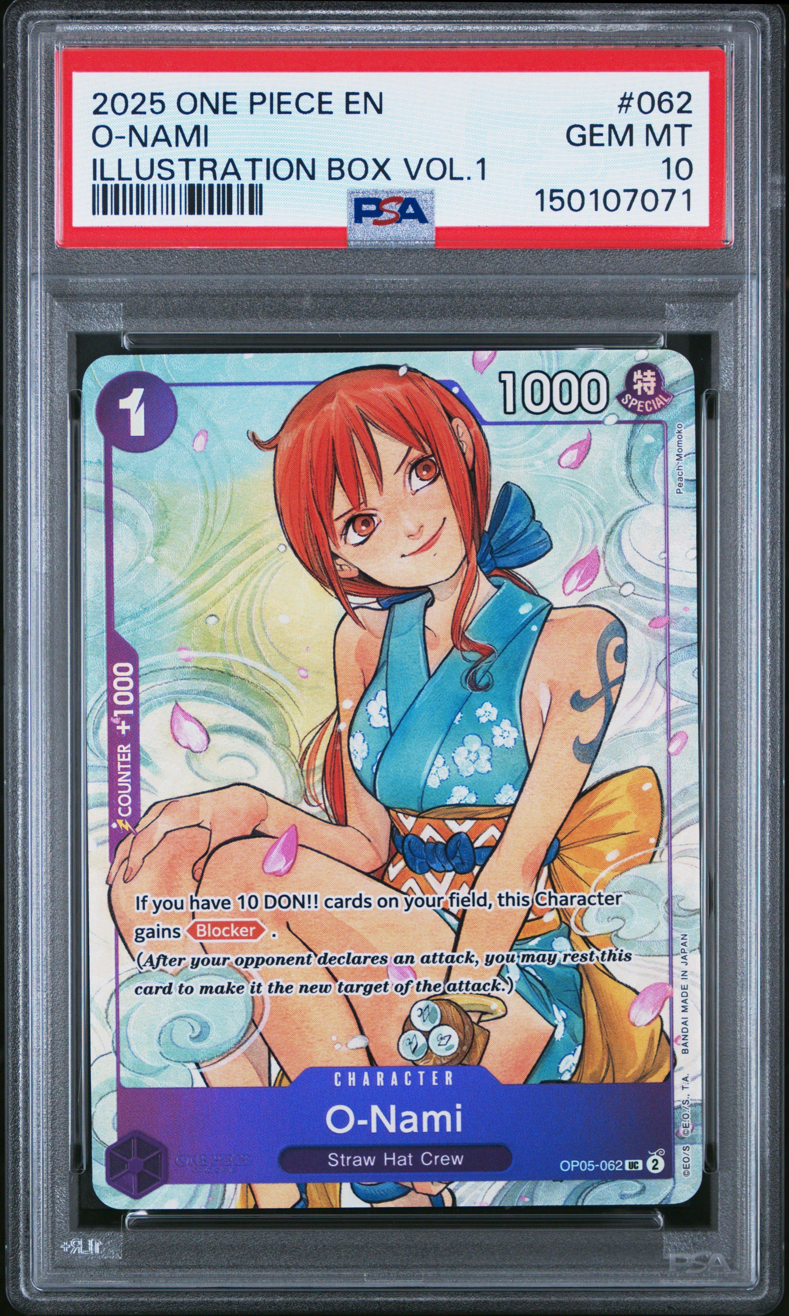 2025 One Piece Promos 062 O-nami Illustration Box Vol.1 PSA 10
