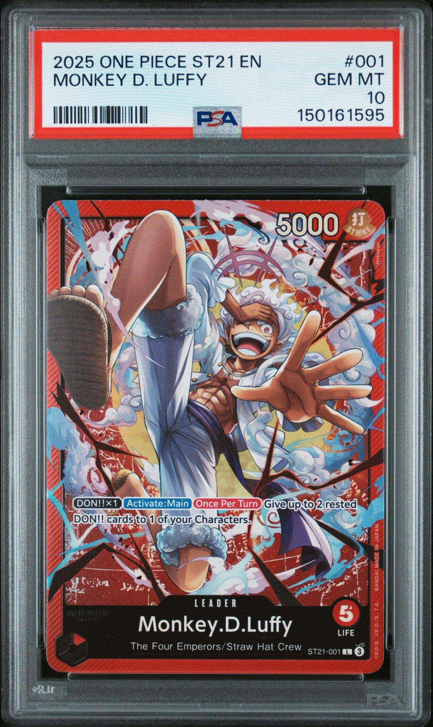 2025 One Piece Starter Deck St21-ex Gear 5 001 Monkey D. Luffy PSA