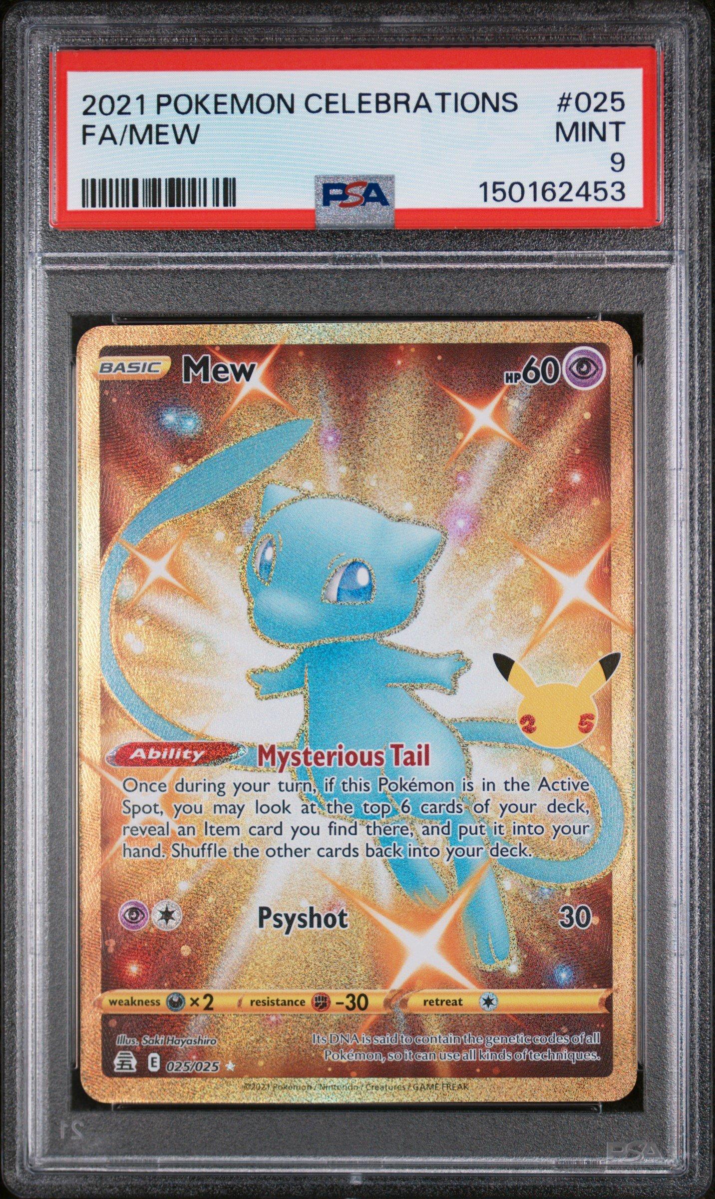 2021 Pokemon Celebrations 025 Full Art/mew PSA 9 Graded Card