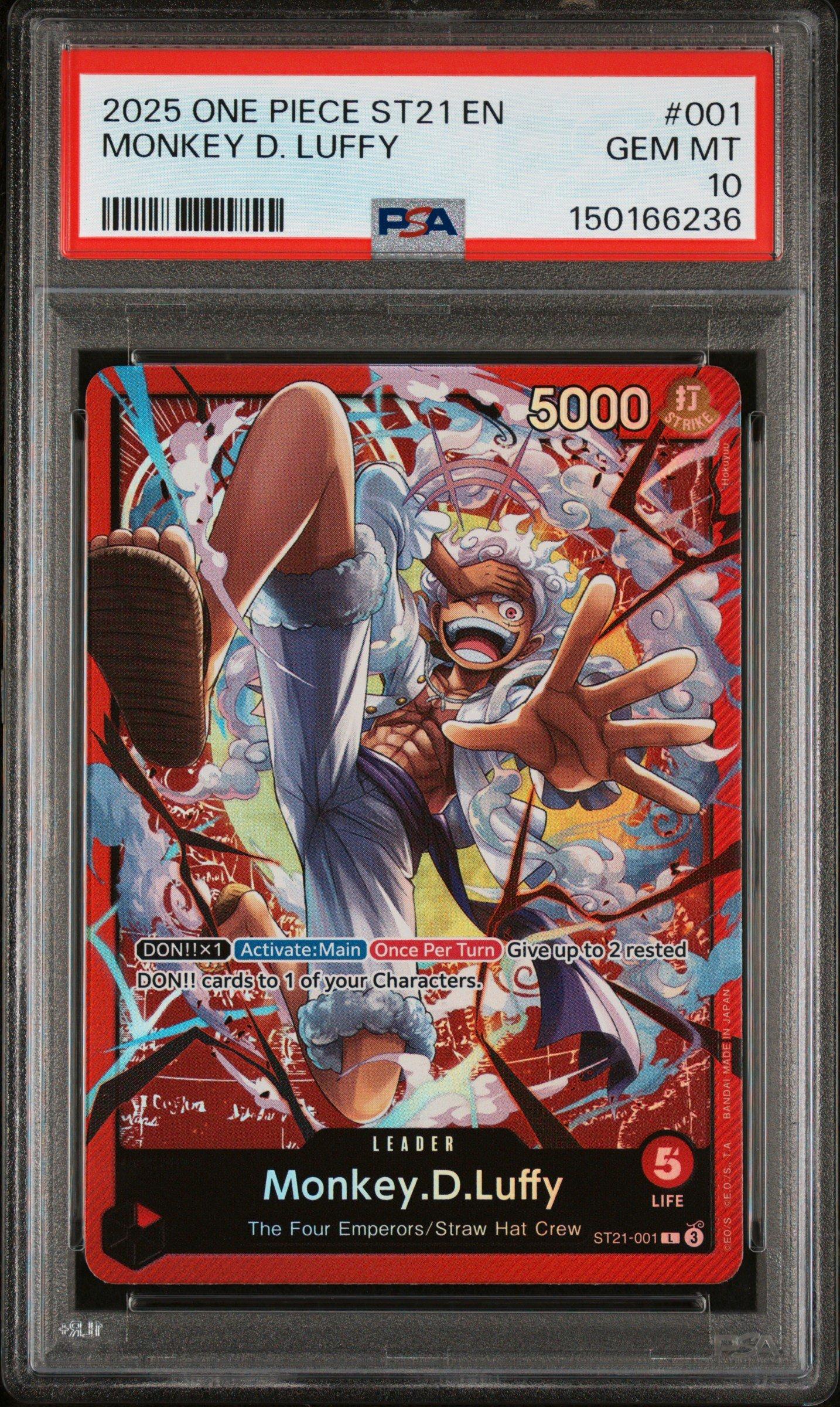 2025 One Piece Starter Deck St21-ex Gear 5 001 Monkey D. Luffy PSA