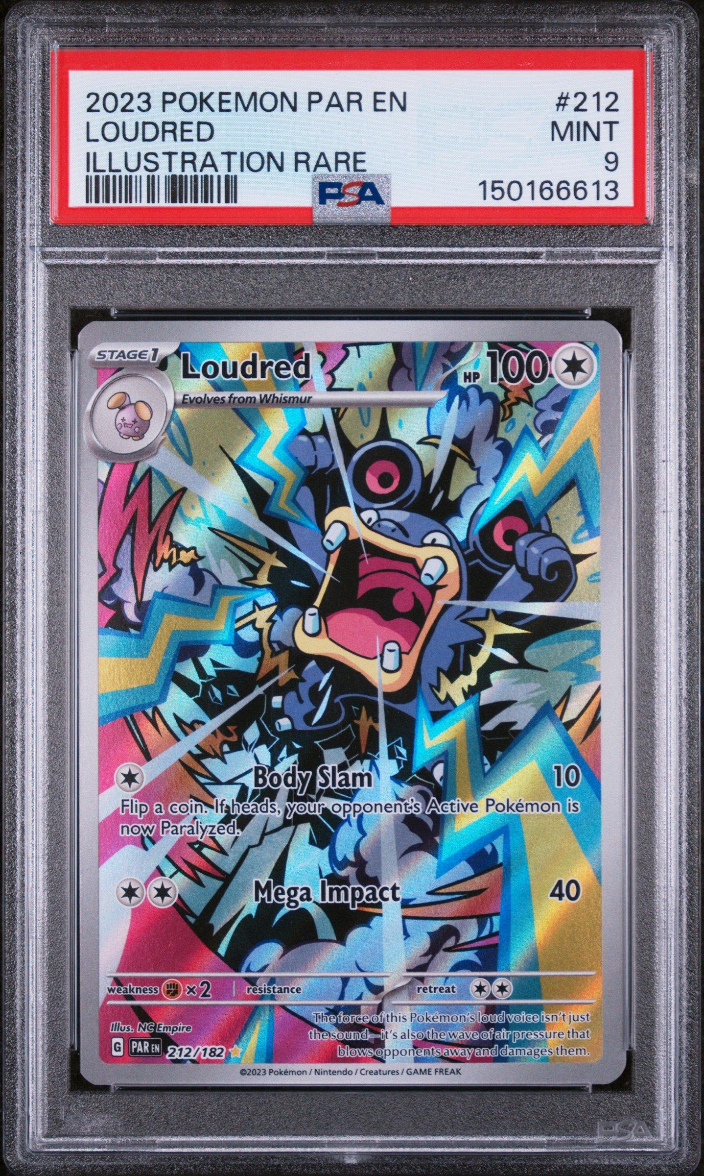 2023 Pokemon Par En-paradox Rift 212 Loudred Illustration Rare PSA