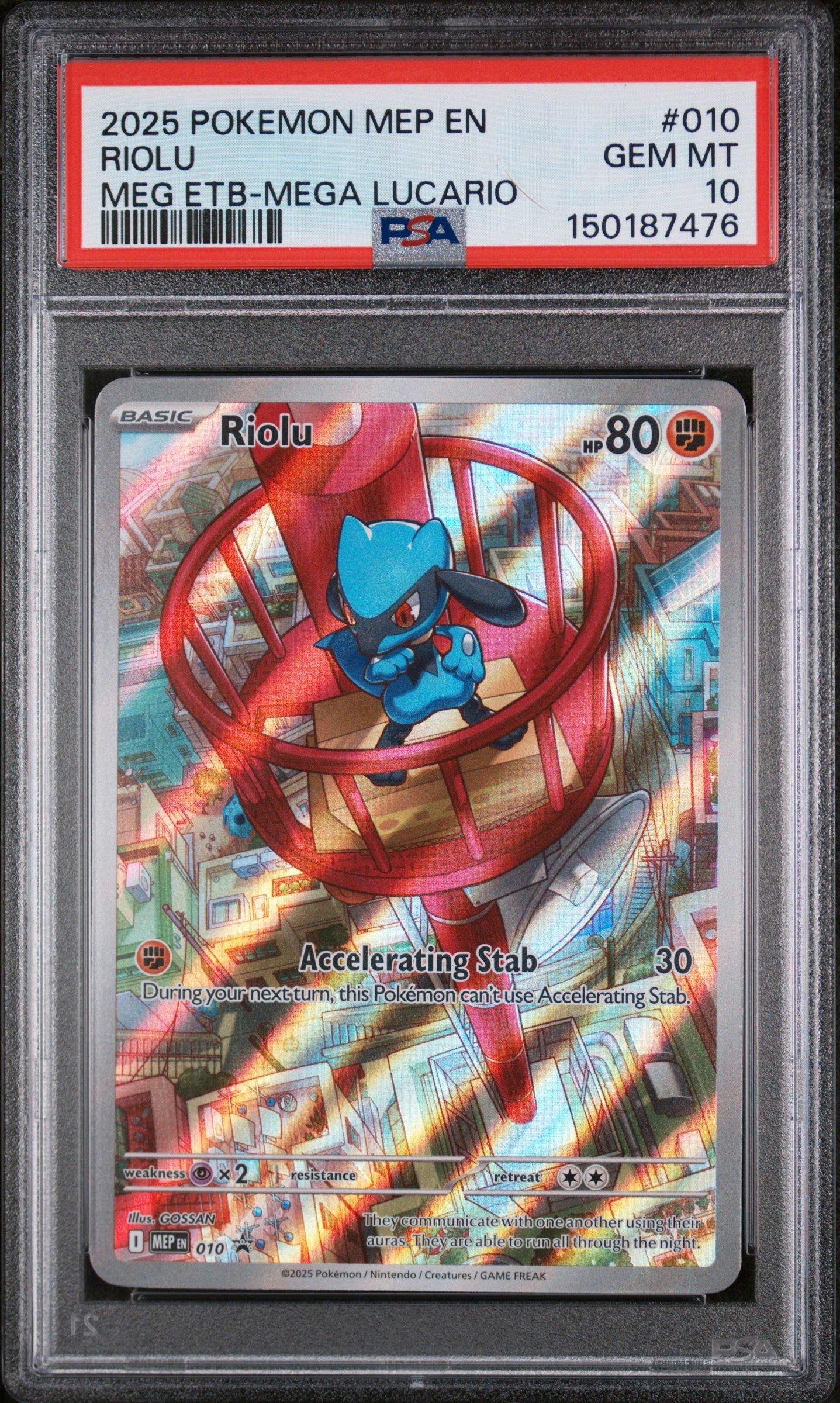 2025 Pokemon Mep En-me Black Star Promo 010 Riolu Mega Evolution