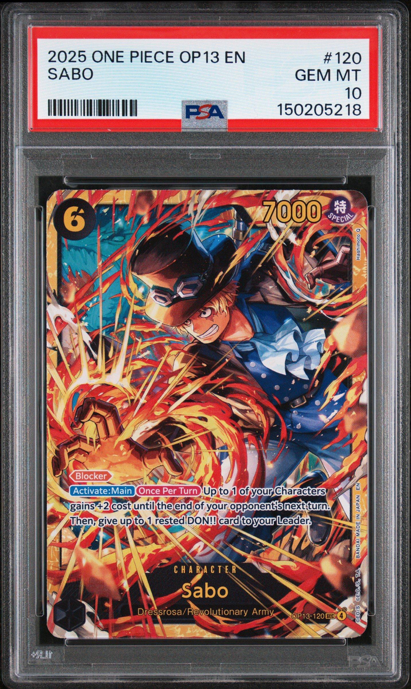 PSA10サボ #120 5289 2025 One Piece Op13-carrying On His Will 120 Sabo PSA 10 Graded