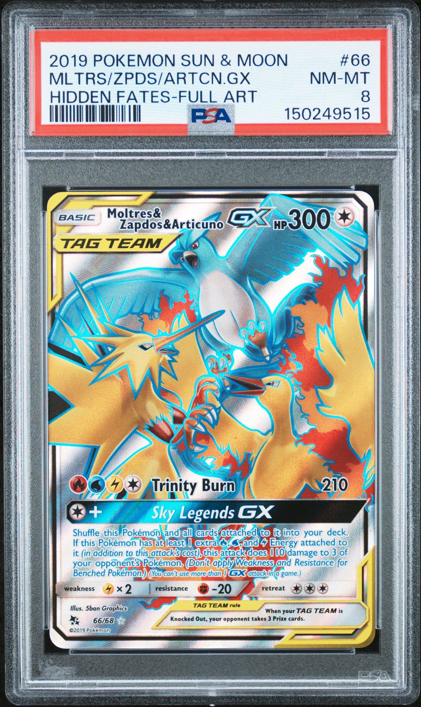 2019 Pokemon Sun & Moon Hidden Fates 66 Full Art/moltres & Zapdos