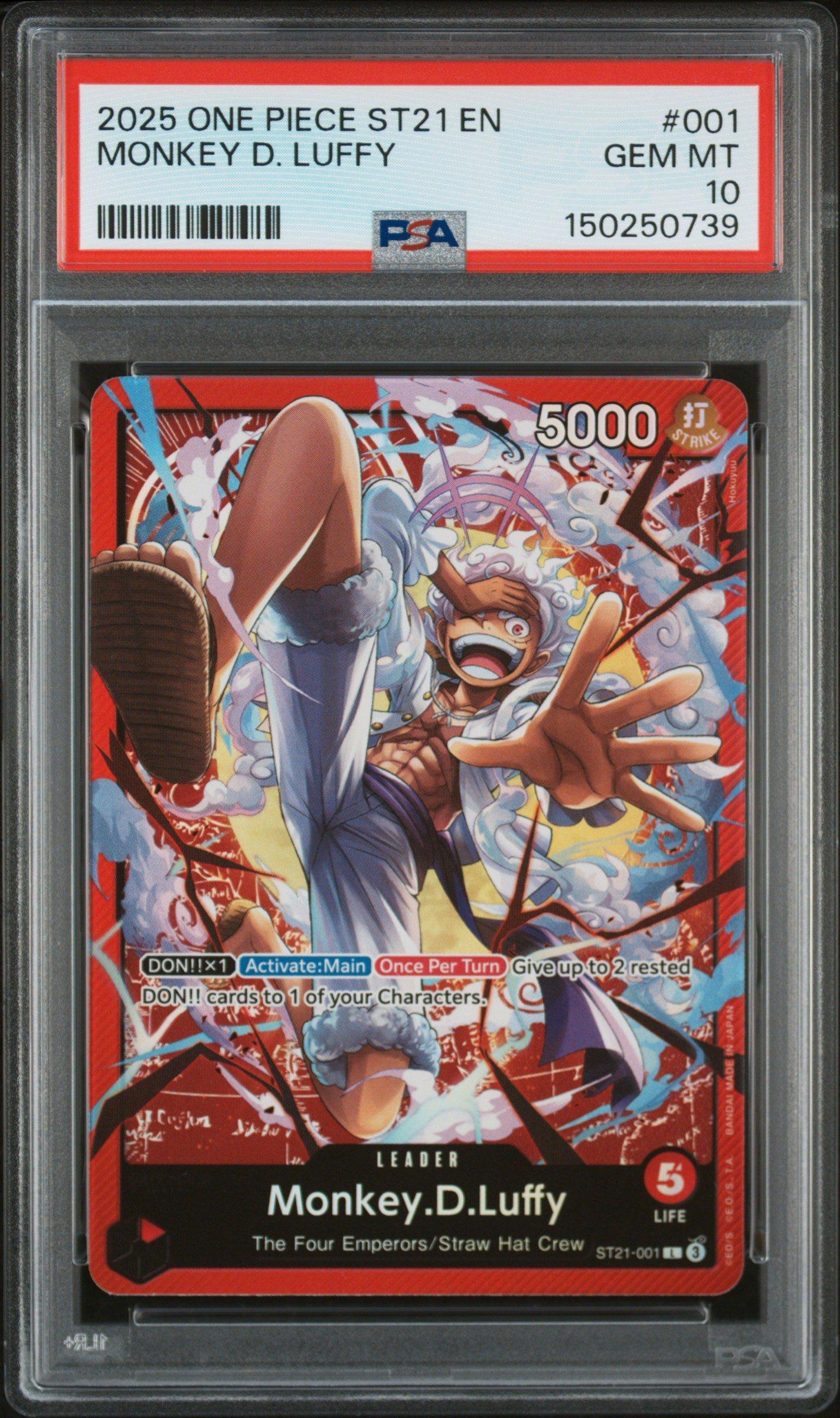 2025 One Piece Starter Deck St21-ex Gear 5 001 Monkey D. Luffy PSA