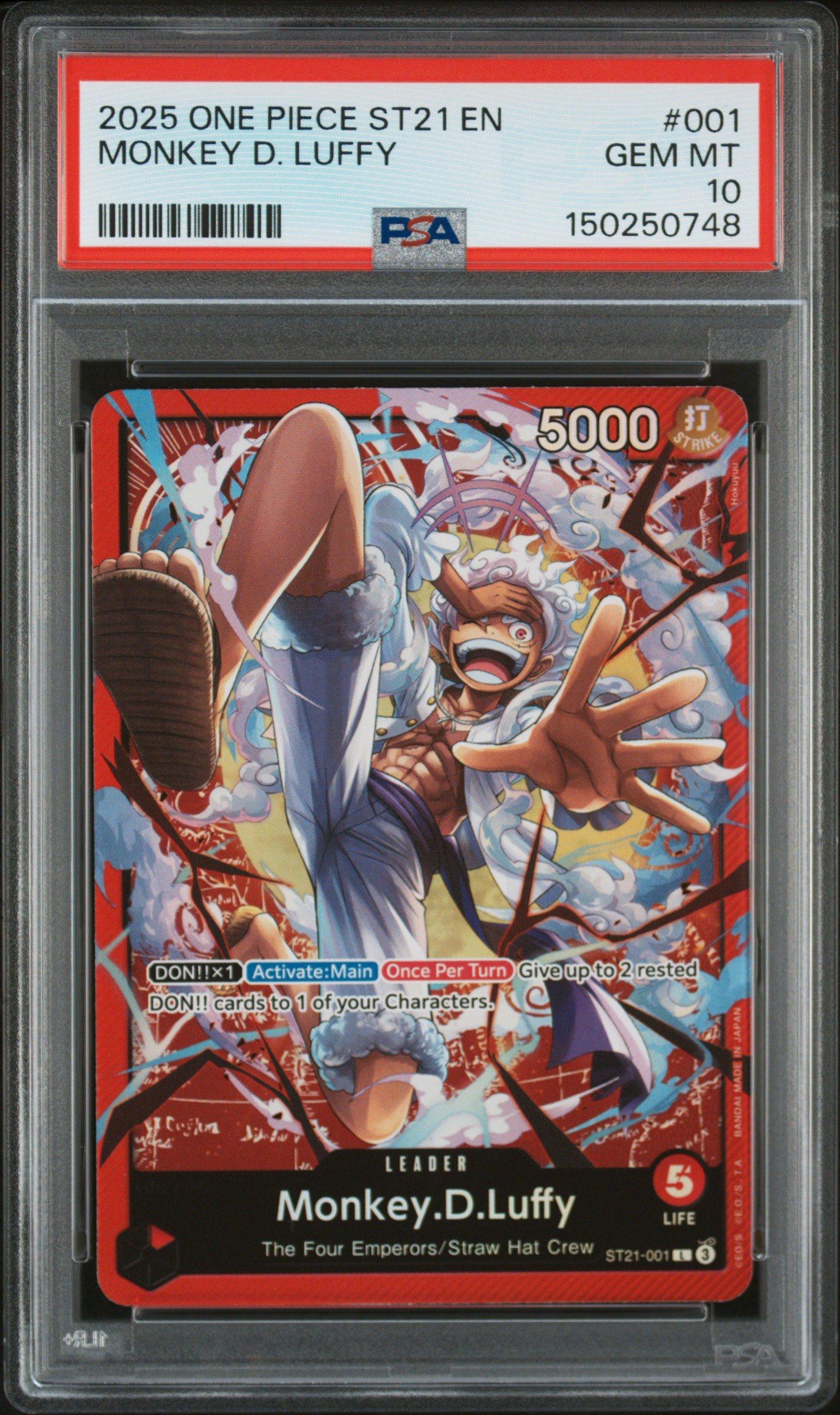 2025 One Piece Starter Deck St21-ex Gear 5 001 Monkey D. Luffy PSA