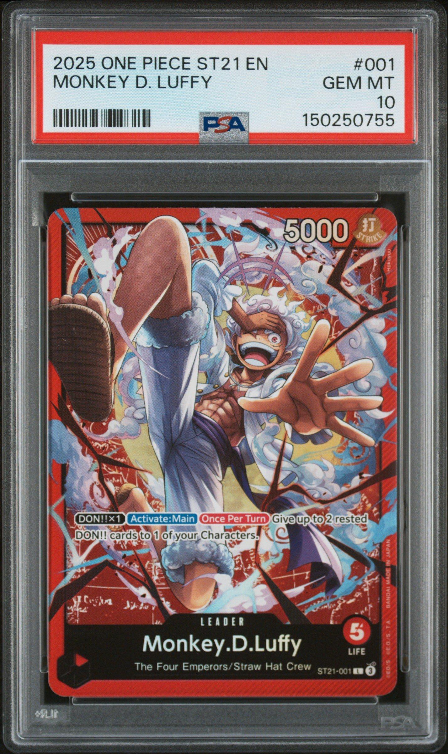 2025 One Piece Starter Deck St21-ex Gear 5 001 Monkey D. Luffy PSA