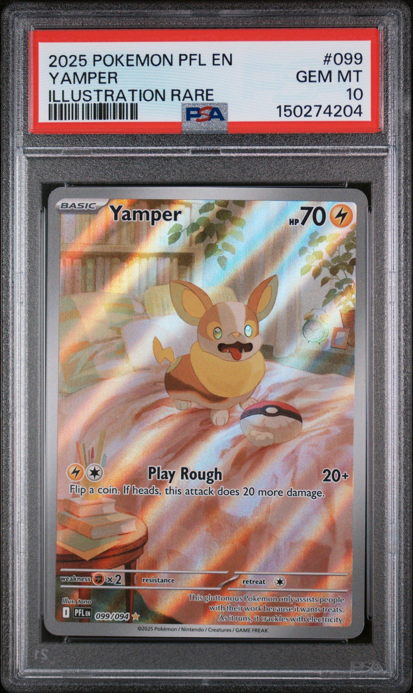 2025 Pokemon Pfl En-phantasmal Flames 099 Yamper Illustration Rare
