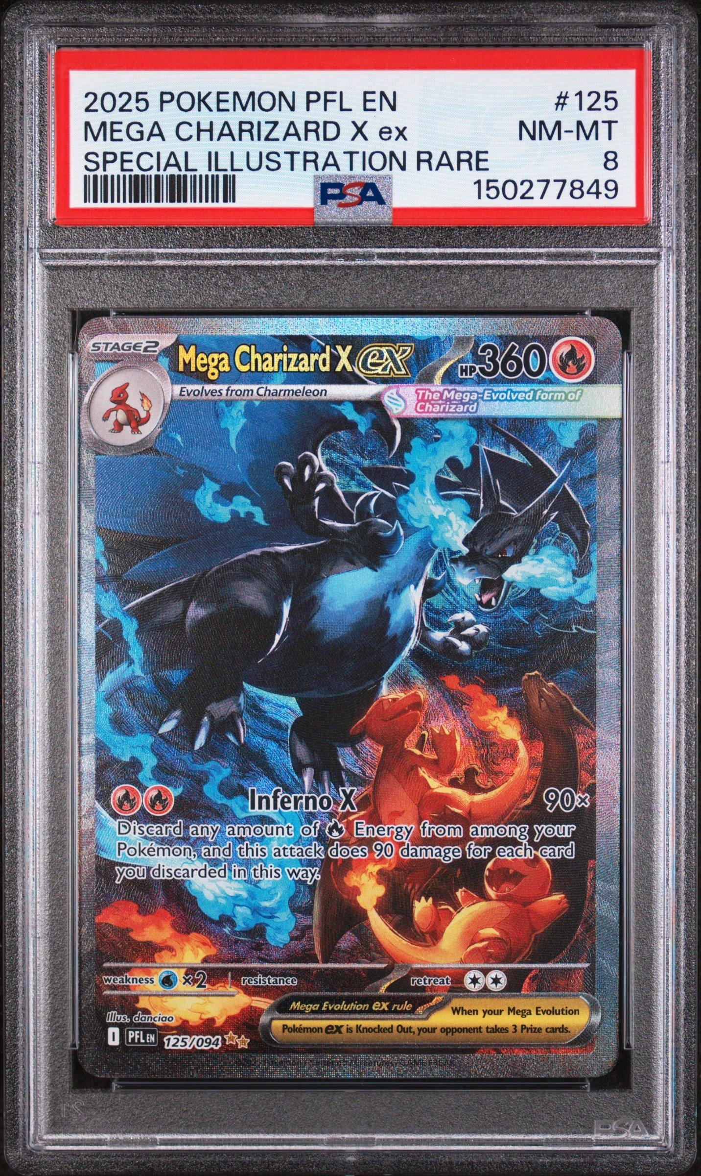 2025 Pokemon Pfl En-phantasmal Flames 125 Mega Charizard X Ex