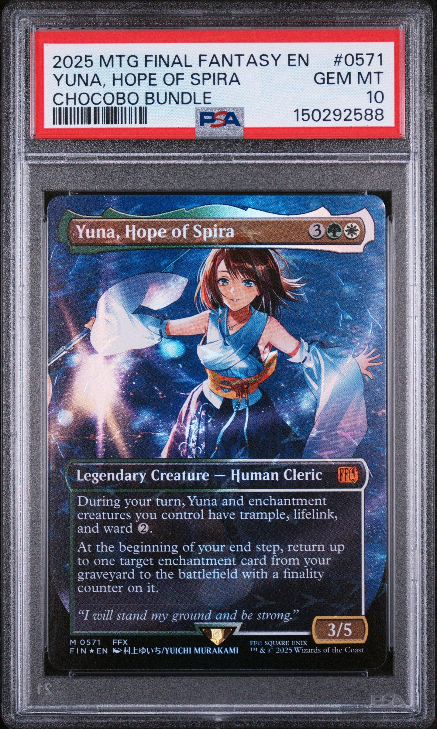 2025 Magic The Gathering Final Fantasy 0571 Yuna, Hope Of Spira Chocobo  Bundle PSA 10 Graded Card | GameStop