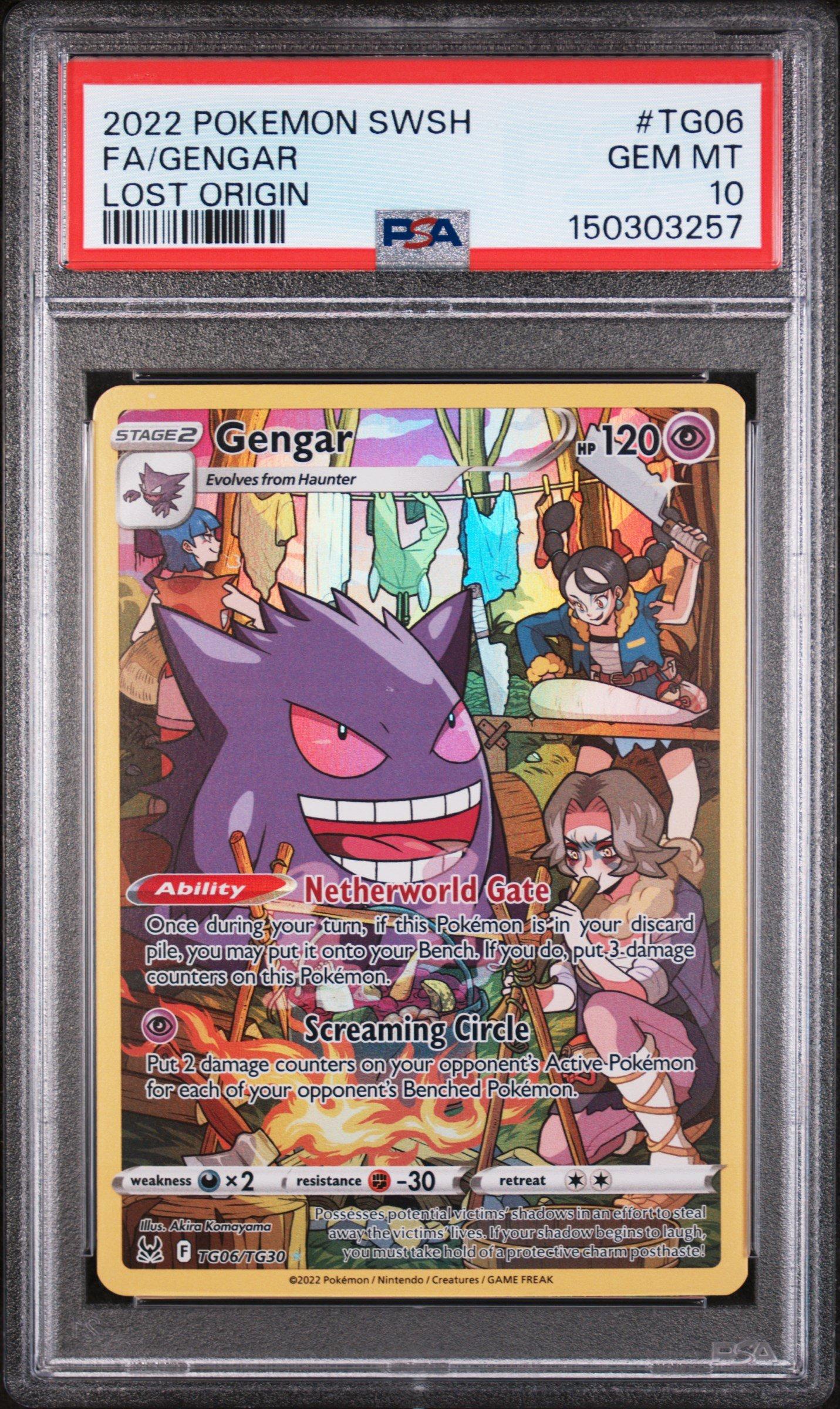 2022 Pokemon Sword & Shield Lost Origin Tg06 Full Art/gengar PSA
