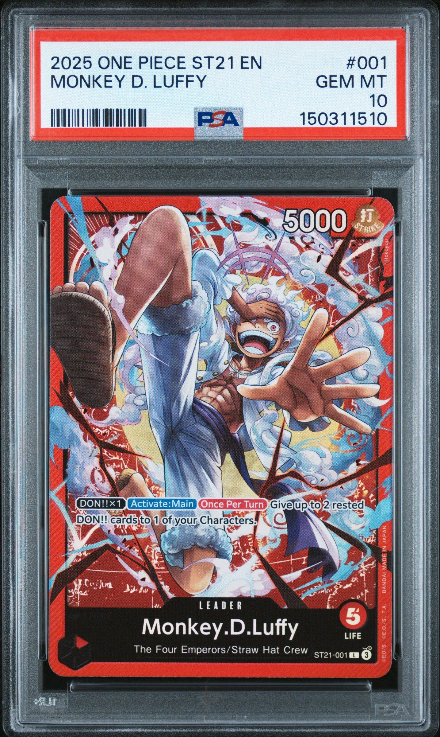 2025 One Piece Starter Deck St21-ex Gear 5 001 Monkey D. Luffy PSA
