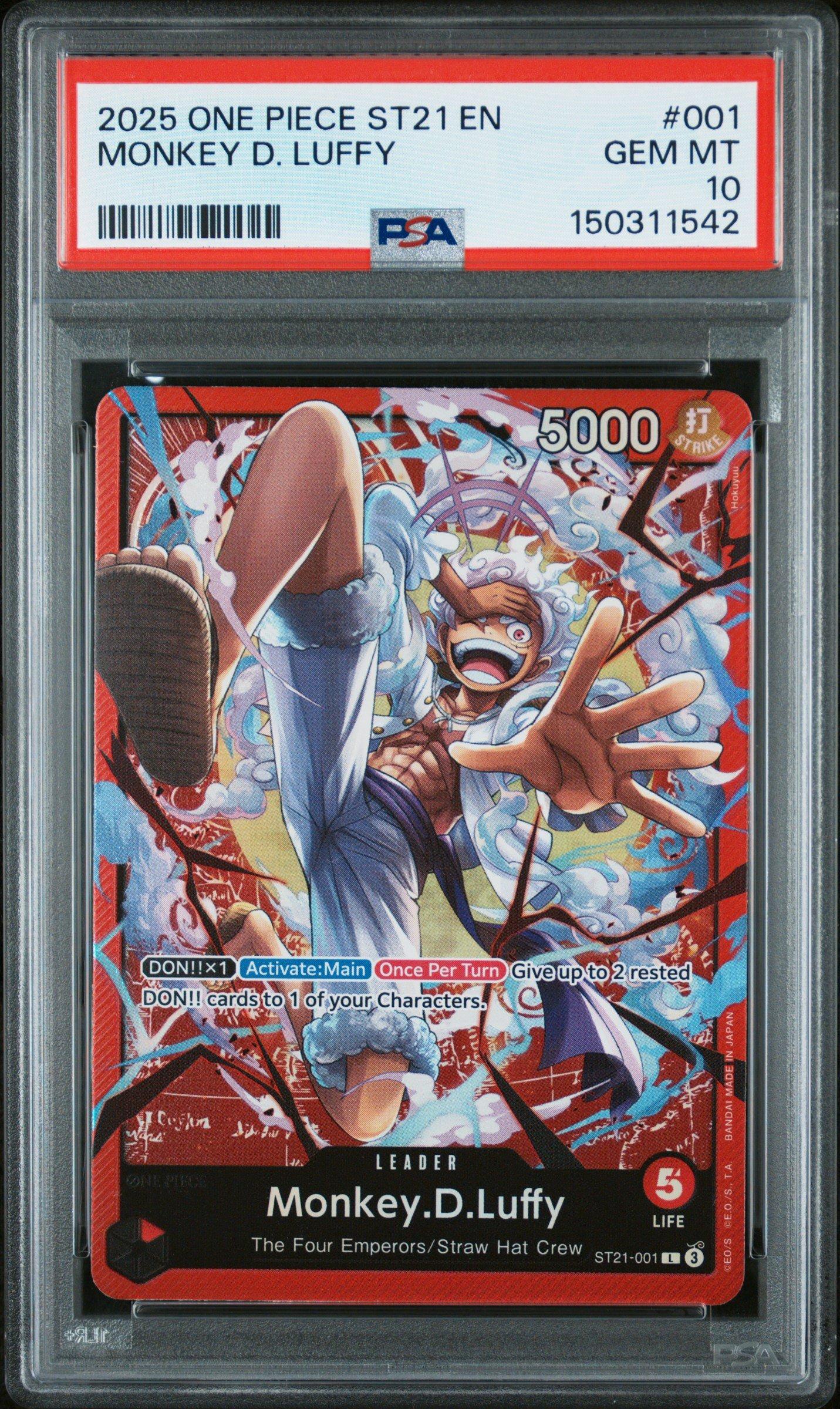 2025 One Piece Starter Deck St21-ex Gear 5 001 Monkey D. Luffy PSA