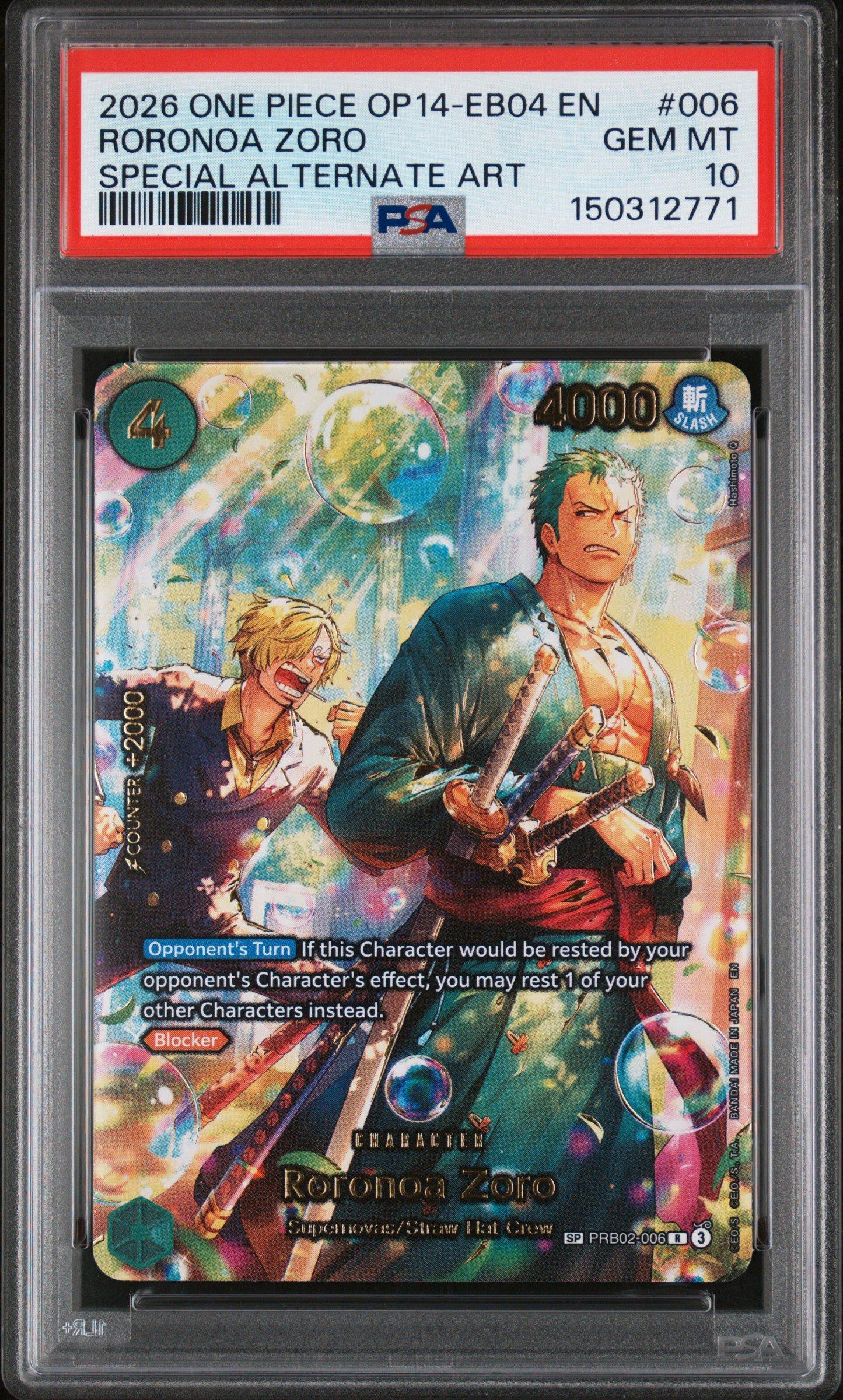 2026 One Piece Op14-eb04-the Azure Sea's Seven 006 Roronoa Zoro