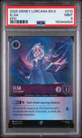 2025 Disney Lorcana En 9-fabled 210 Elsa - Snow Queen Epic PSA 9