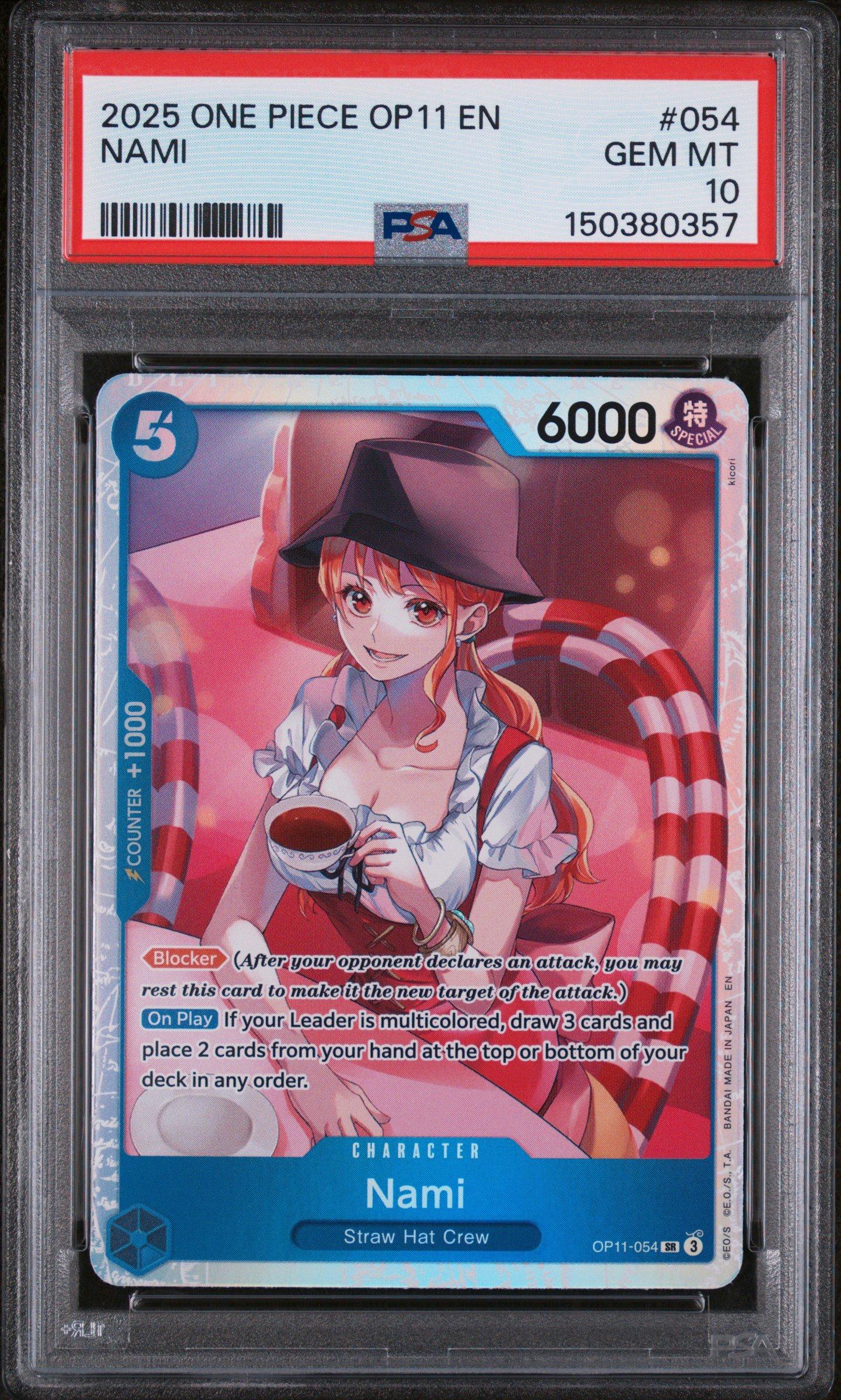 2025 One Piece Op11-a Fist Of Divine Speed 054 Nami PSA 10 Graded