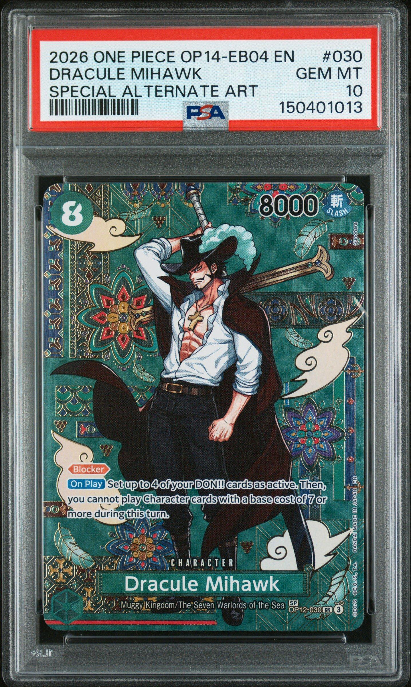 2026 One Piece Op14-eb04-the Azure Sea's Seven 030 Dracule Mihawk