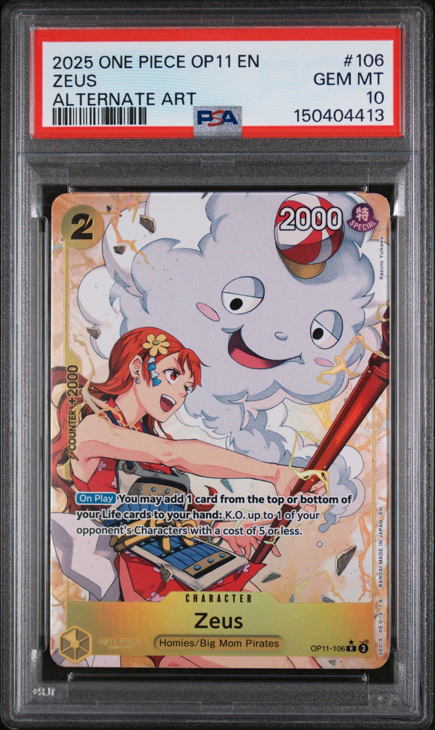 2025 One Piece Op11-a Fist Of Divine Speed 106 Zeus Alternate Art