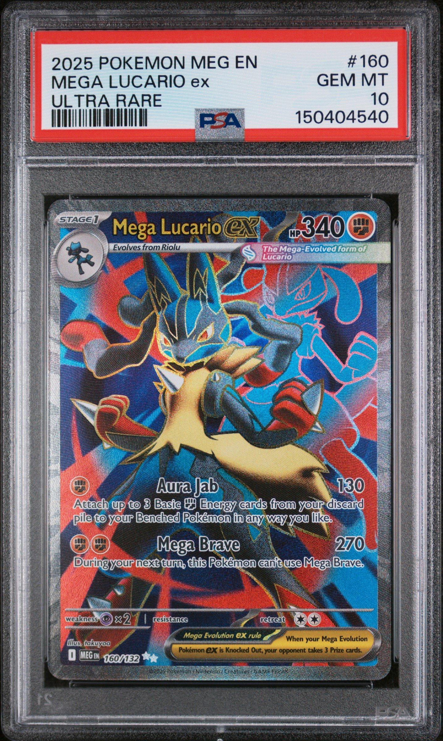 2025 Pokemon Meg En-mega Evolution 160 Mega Lucario Ex Ultra Rare