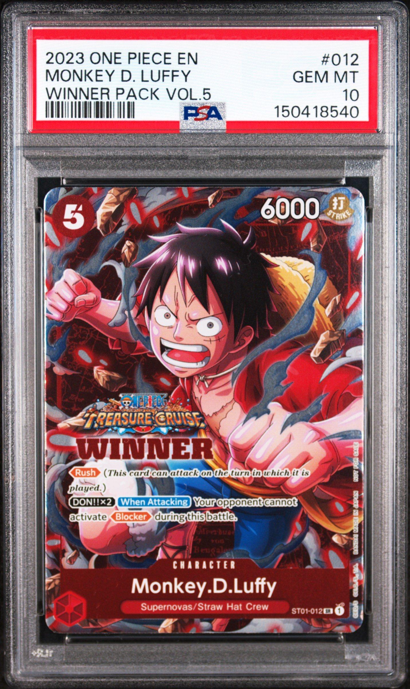 2023 ワンピース MONKEY D. LUFFY #012 GEM MT 2023 One Piece Promos 012 Monkey D. Luffy Winner Pack Vol.5 PSA 10